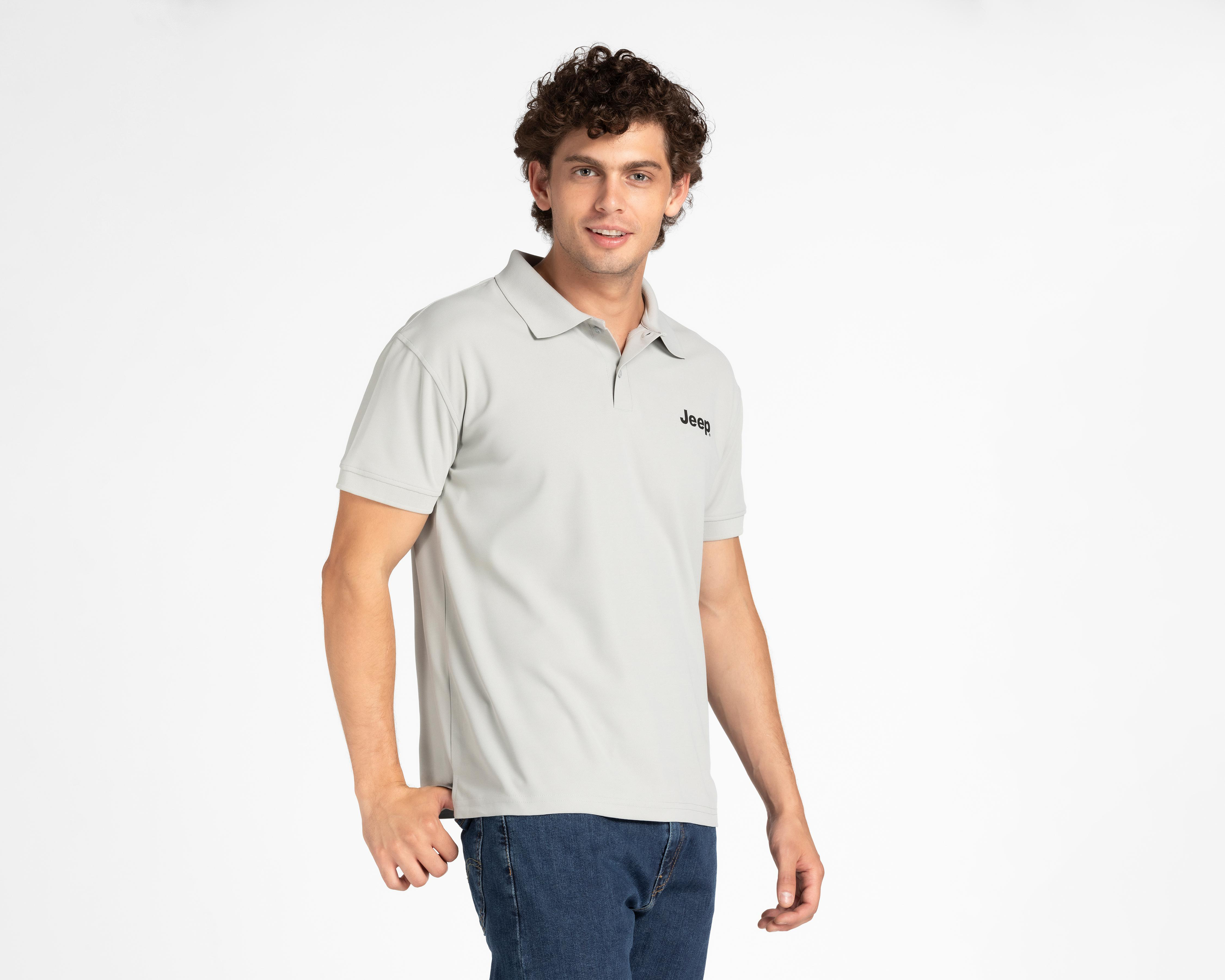 Foto 2 pulgar | Playera Polo Jeep Gris para Hombre