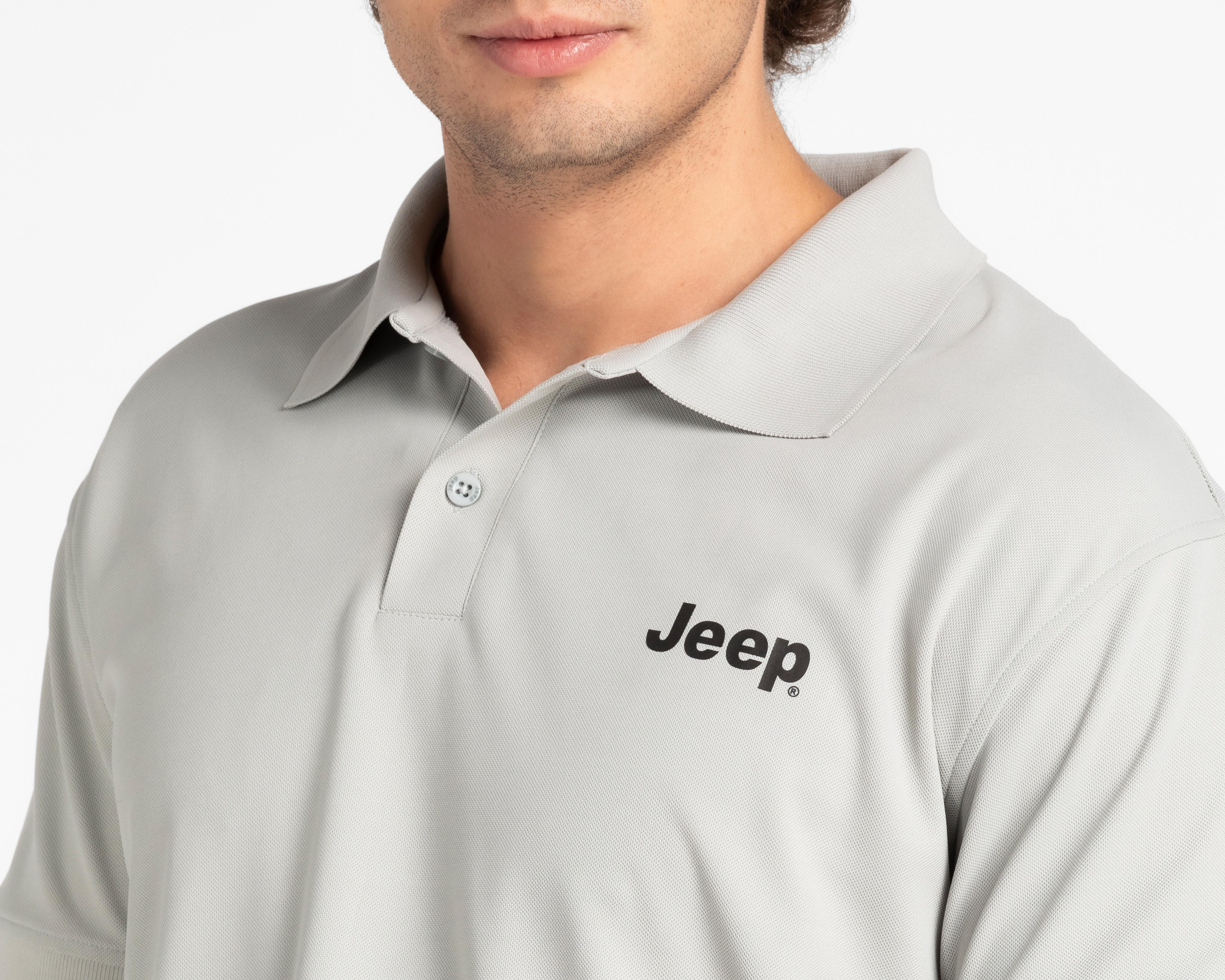 Foto 4 pulgar | Playera Polo Jeep Gris para Hombre