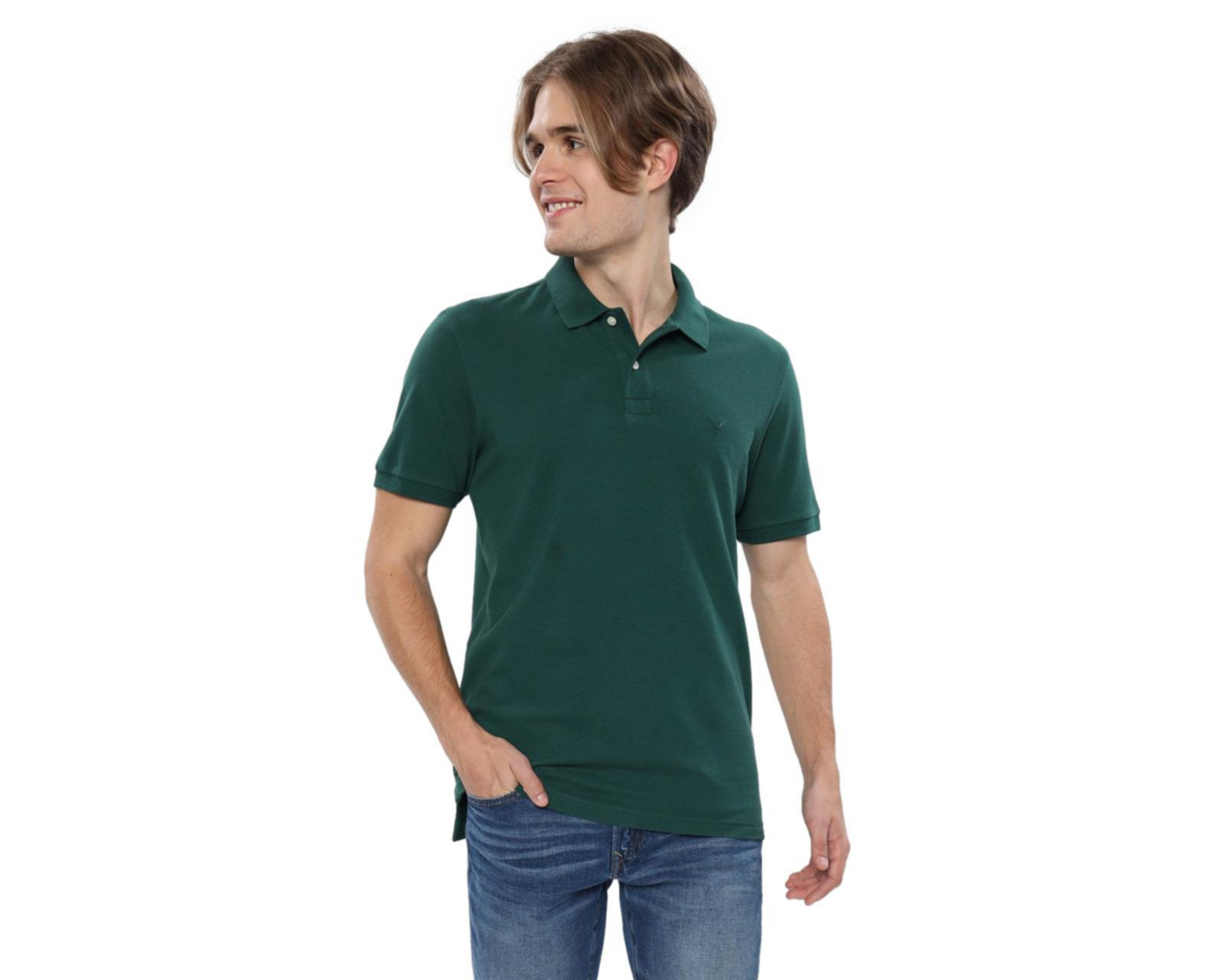 Foto 2 pulgar | Playera Polo American Eagle Verde para Hombre
