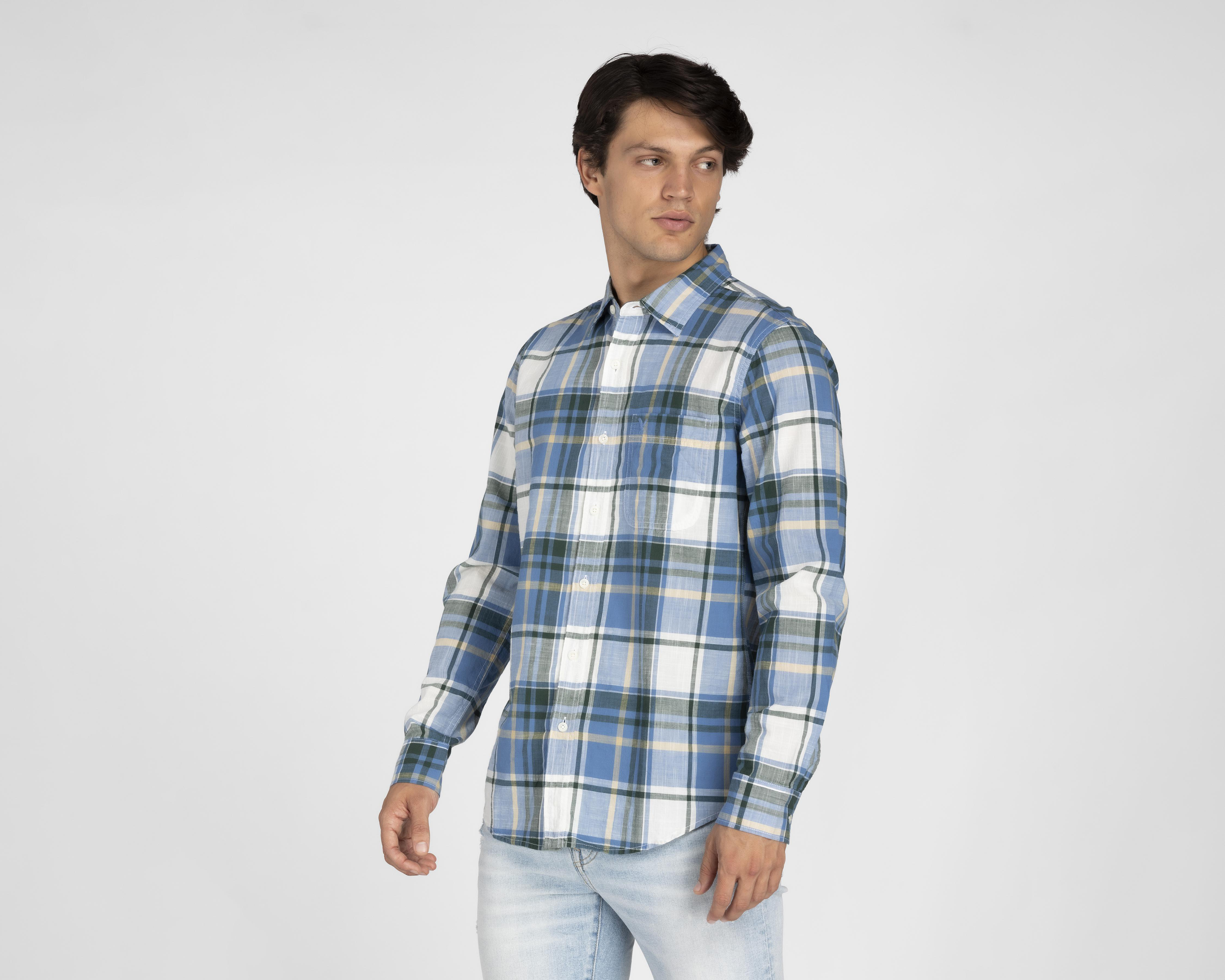 Camisa Casual American Eagle Slim Fit a Cuadros para Hombre