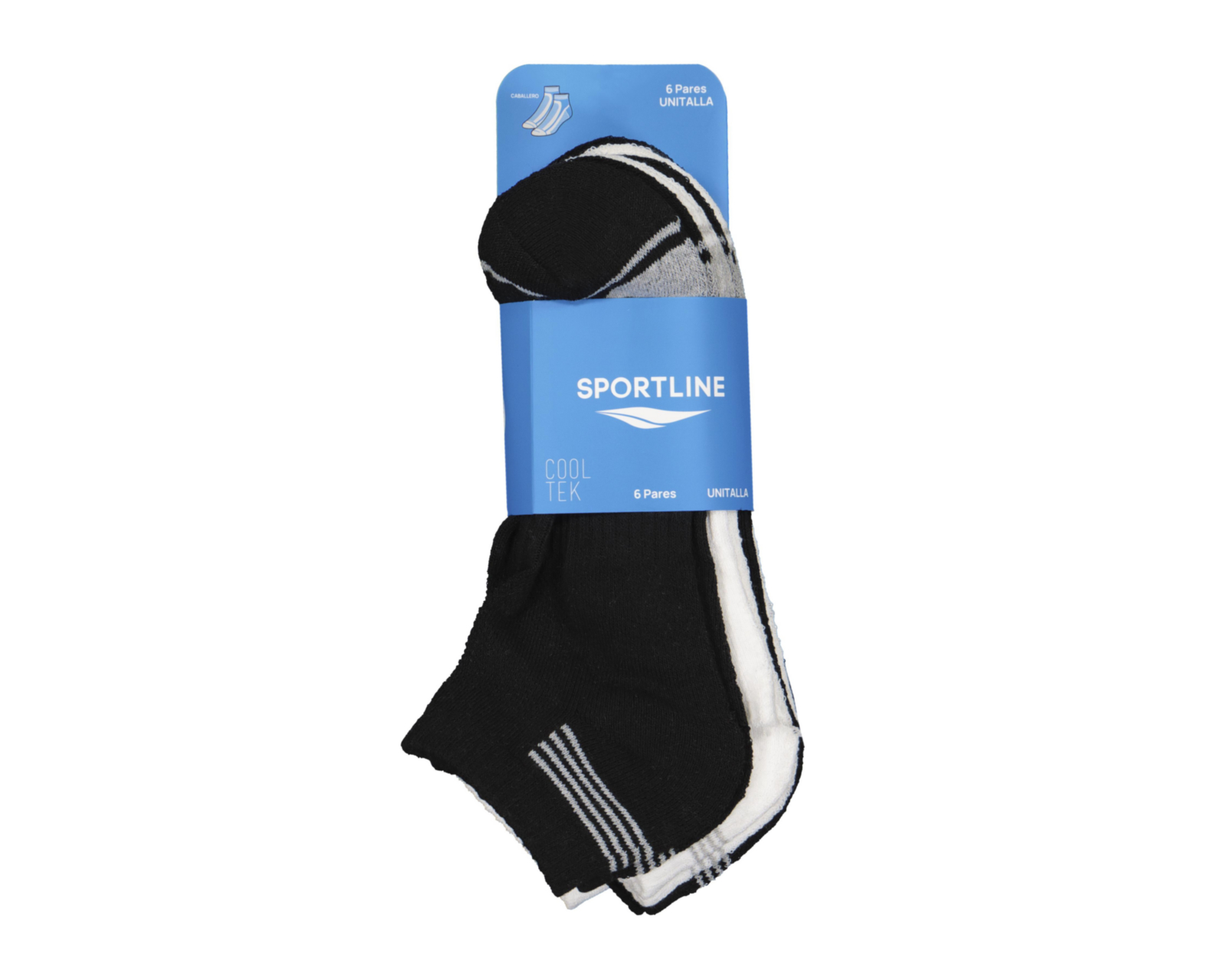 Foto 4 pulgar | Calcetas Deportivas Sportline Cool-Tek para Hombre 6 Pares