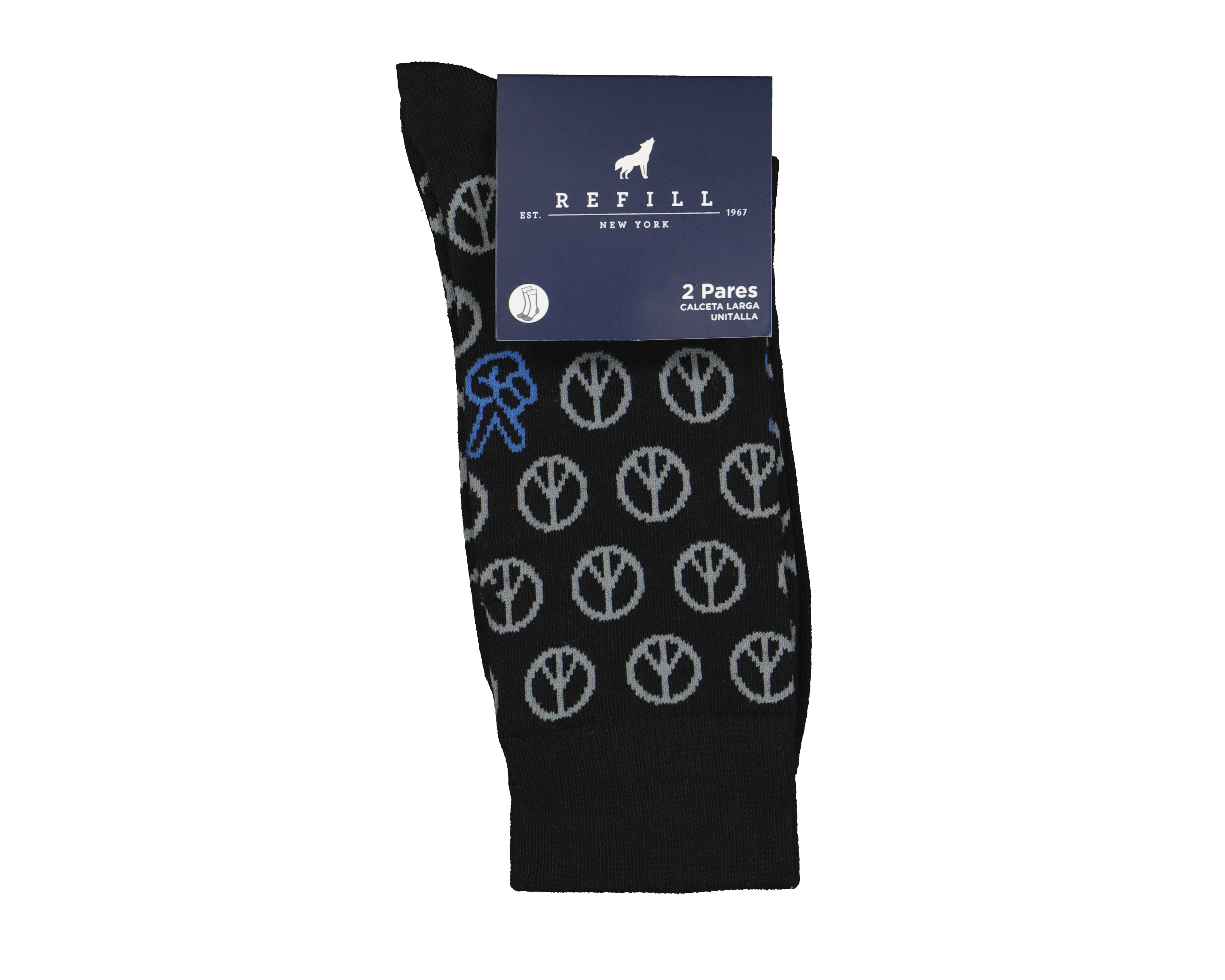 Foto 4 pulgar | Calcetas Largas Refill para Hombre 2 Pares