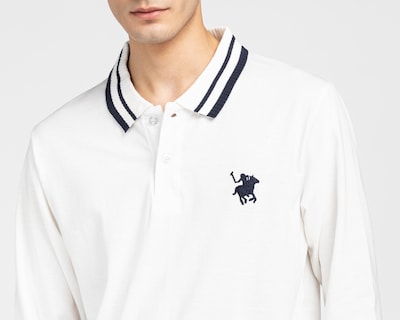 Foto 3 | Playera Polo York Team Polo Club Manga Larga Blanca para Hombre
