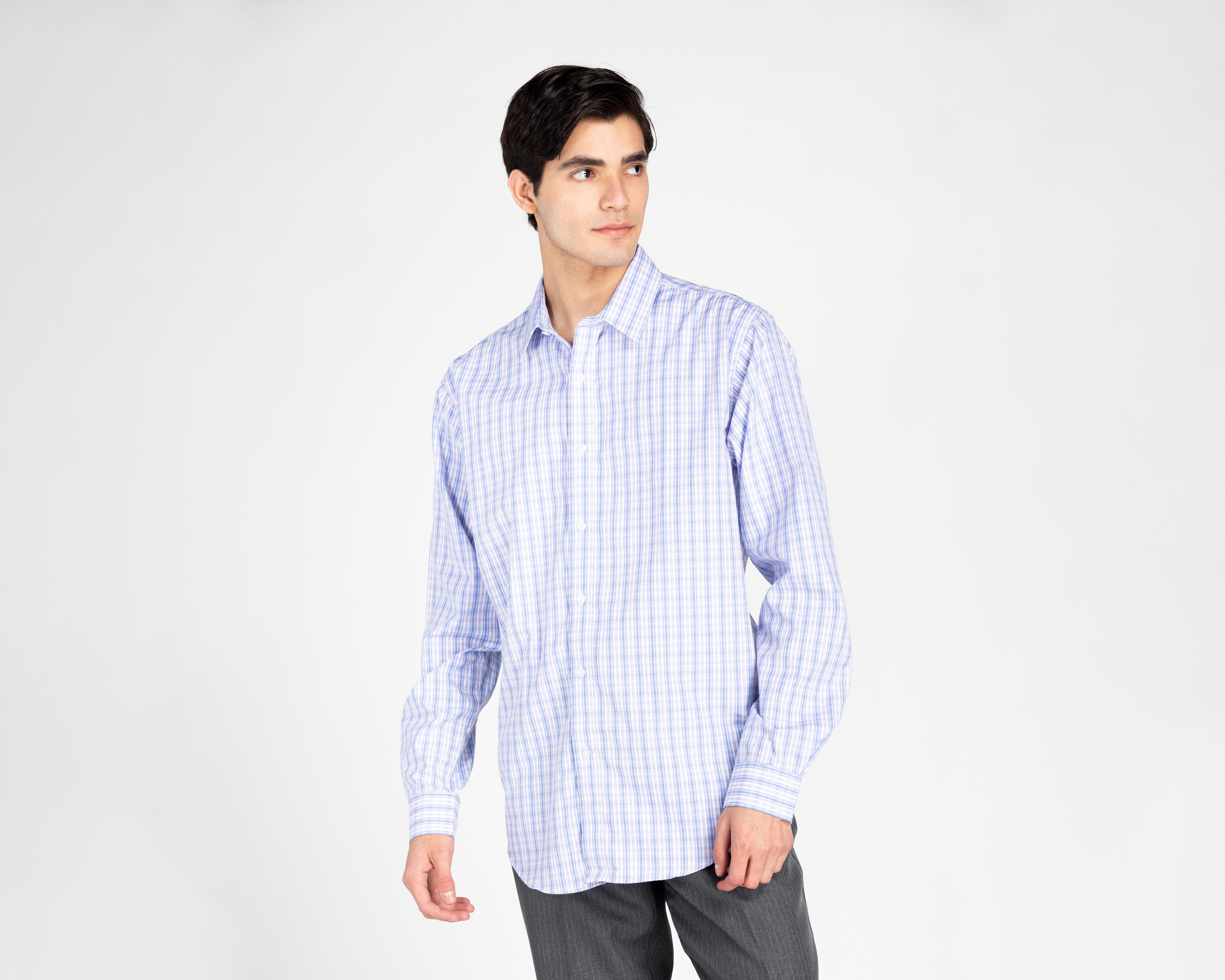 Foto 1 | Camisa de Vestir Wall Street Manga Larga Cuello Americano