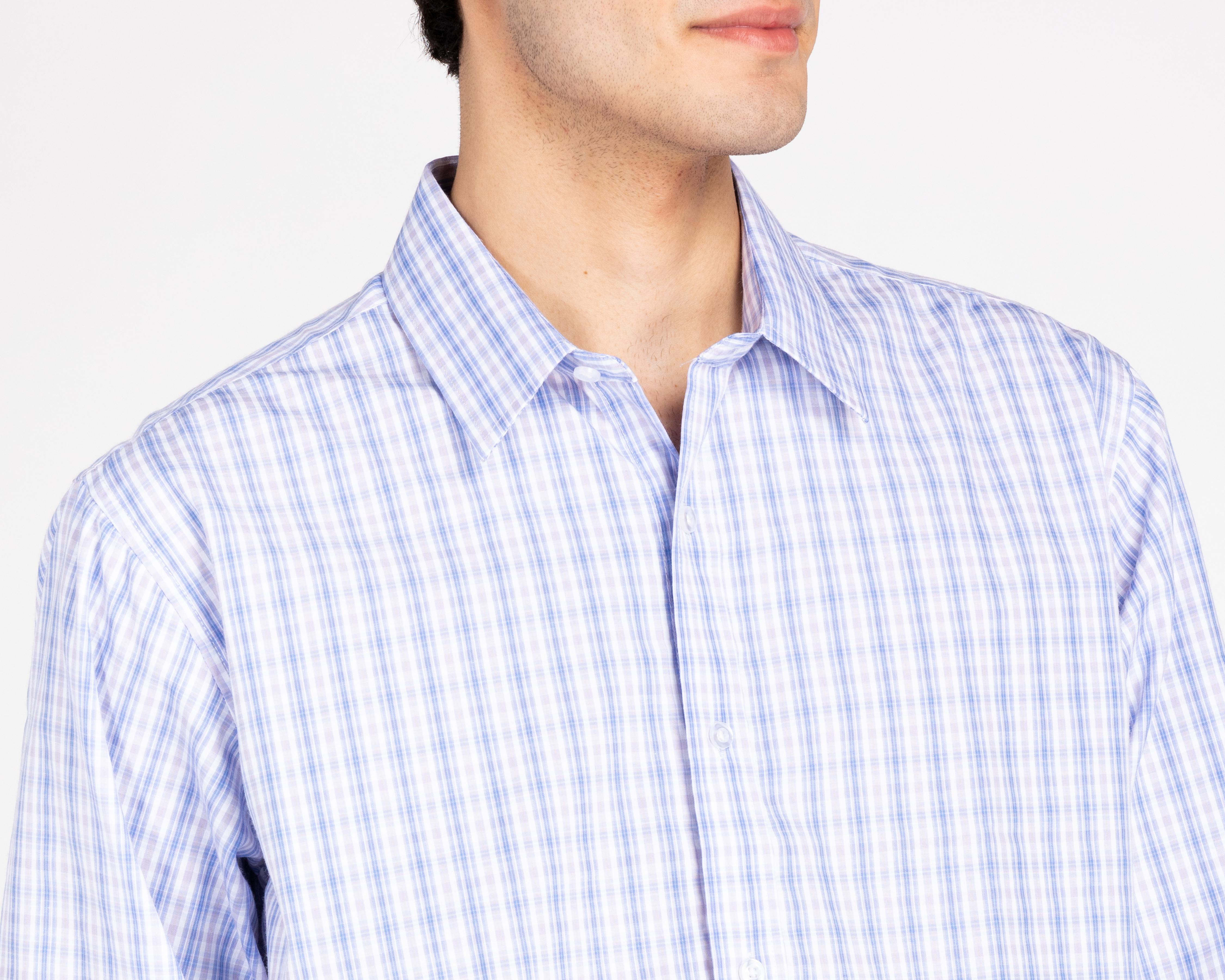 Foto 4 pulgar | Camisa de Vestir Wall Street Manga Larga Cuello Americano