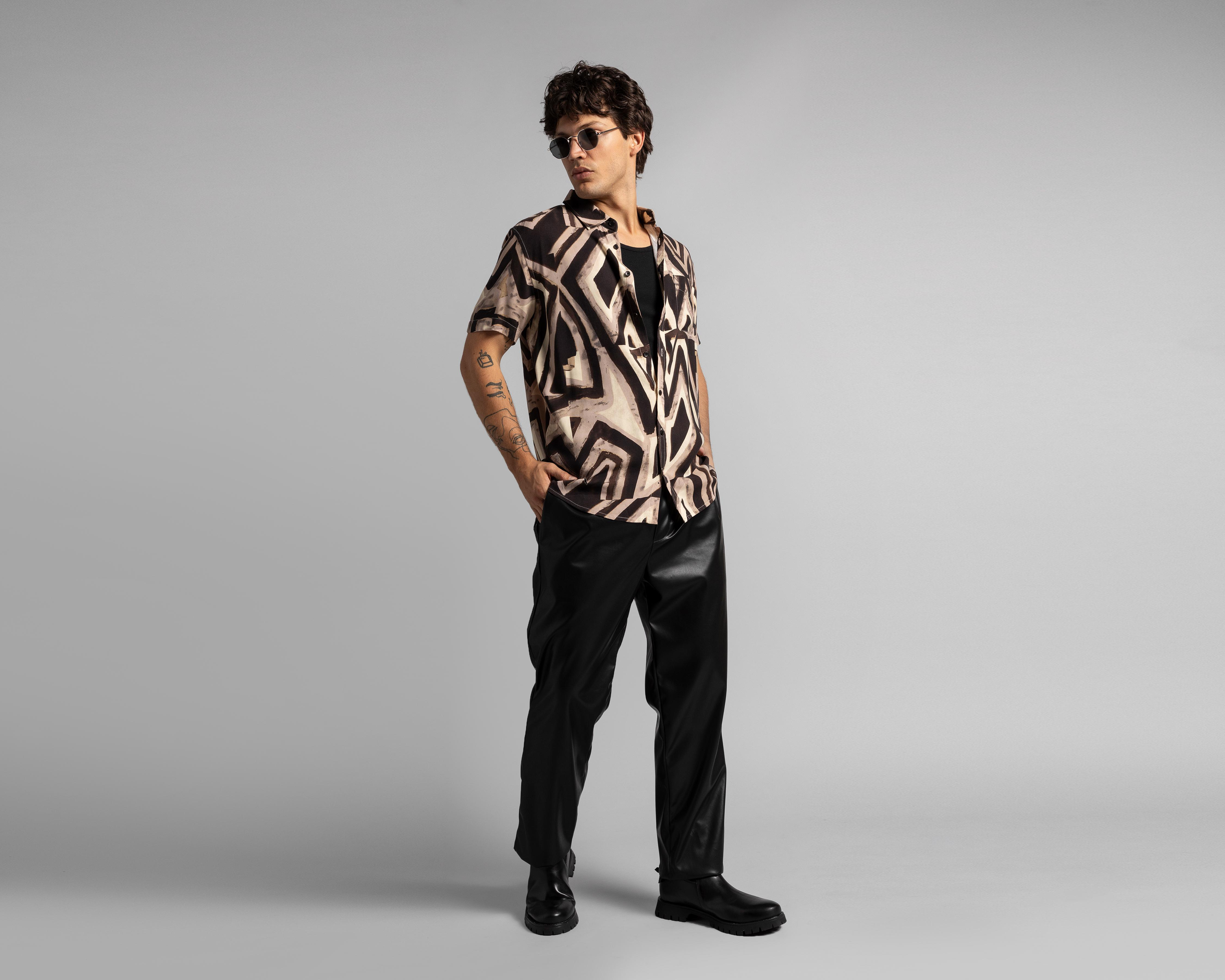 Foto 2 pulgar | Camisa de Moda Thinner Regular Fit Estampada