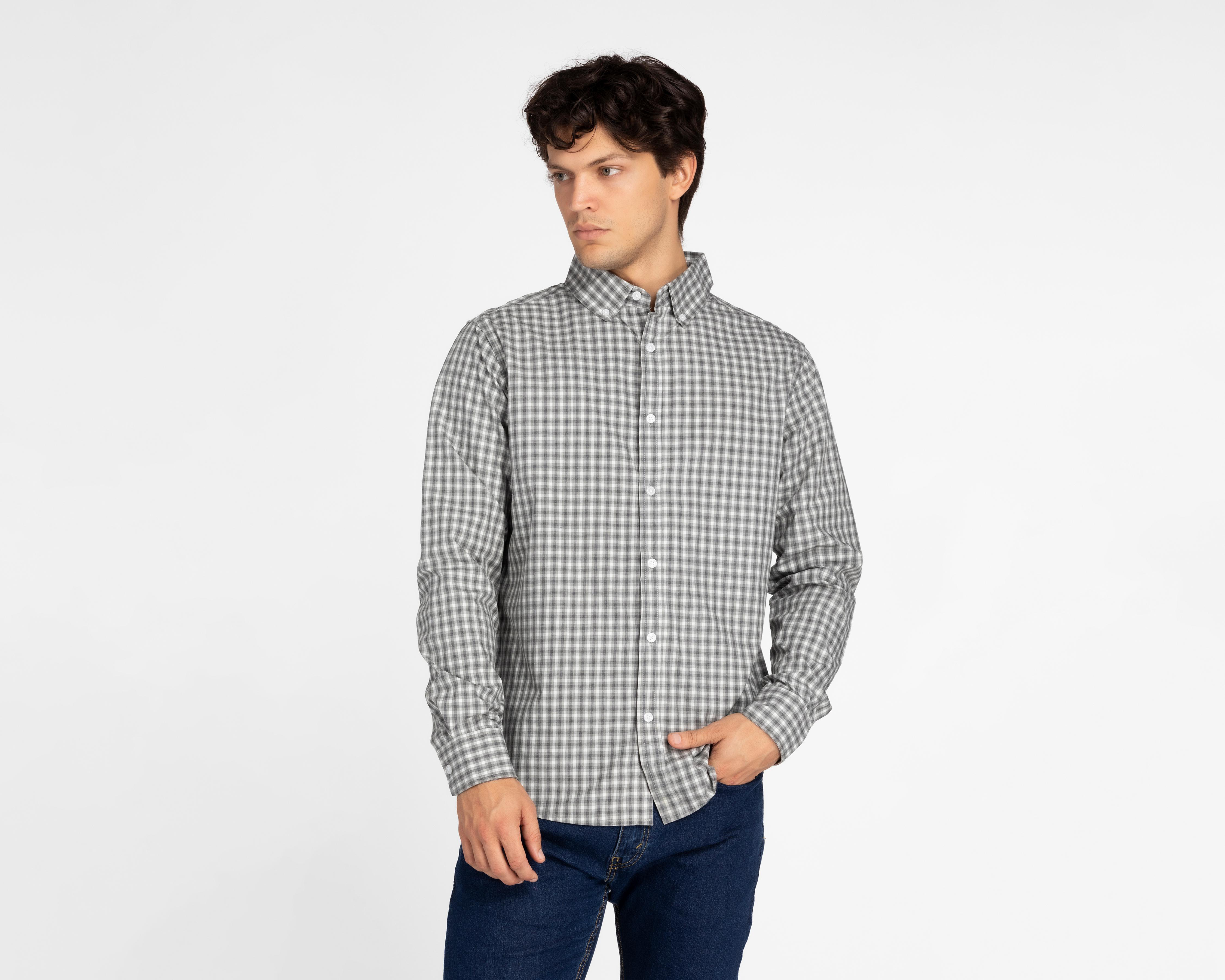 Foto 2 pulgar | Camisa Casual Porto Sur Regular Fit a Cuadros