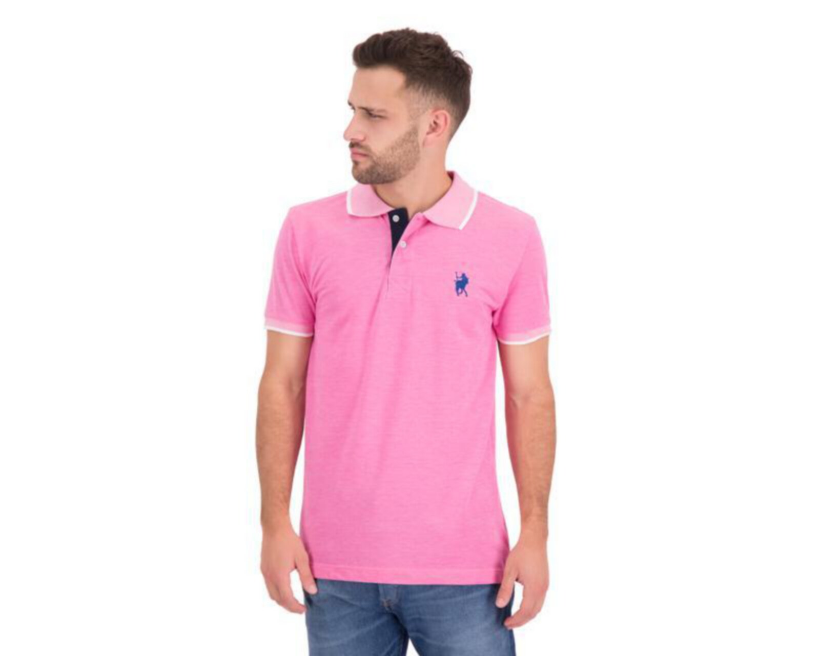 playera polo rosa hombre