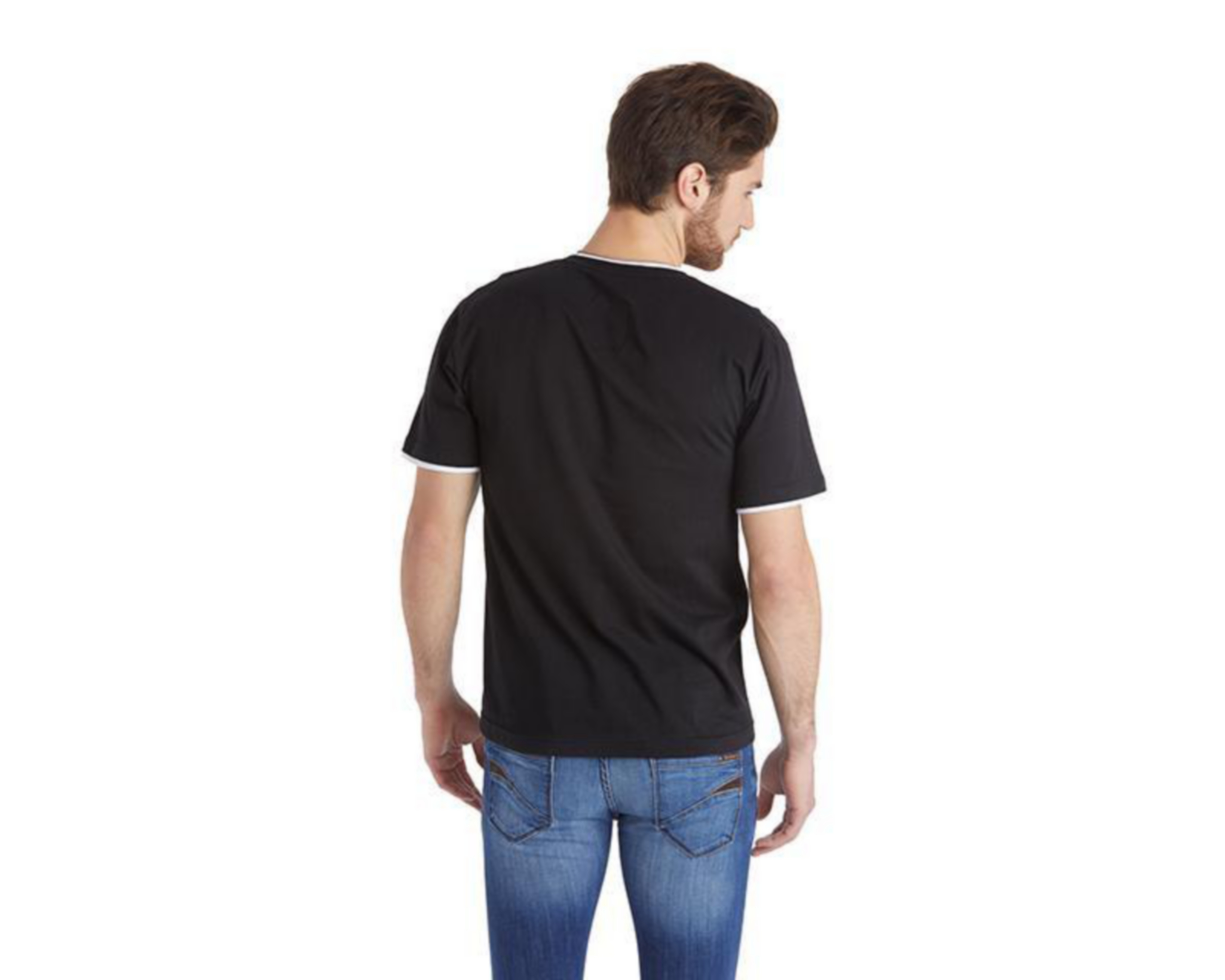 Foto 2 | Playera Cuello V Negra marca Refill para Hombre