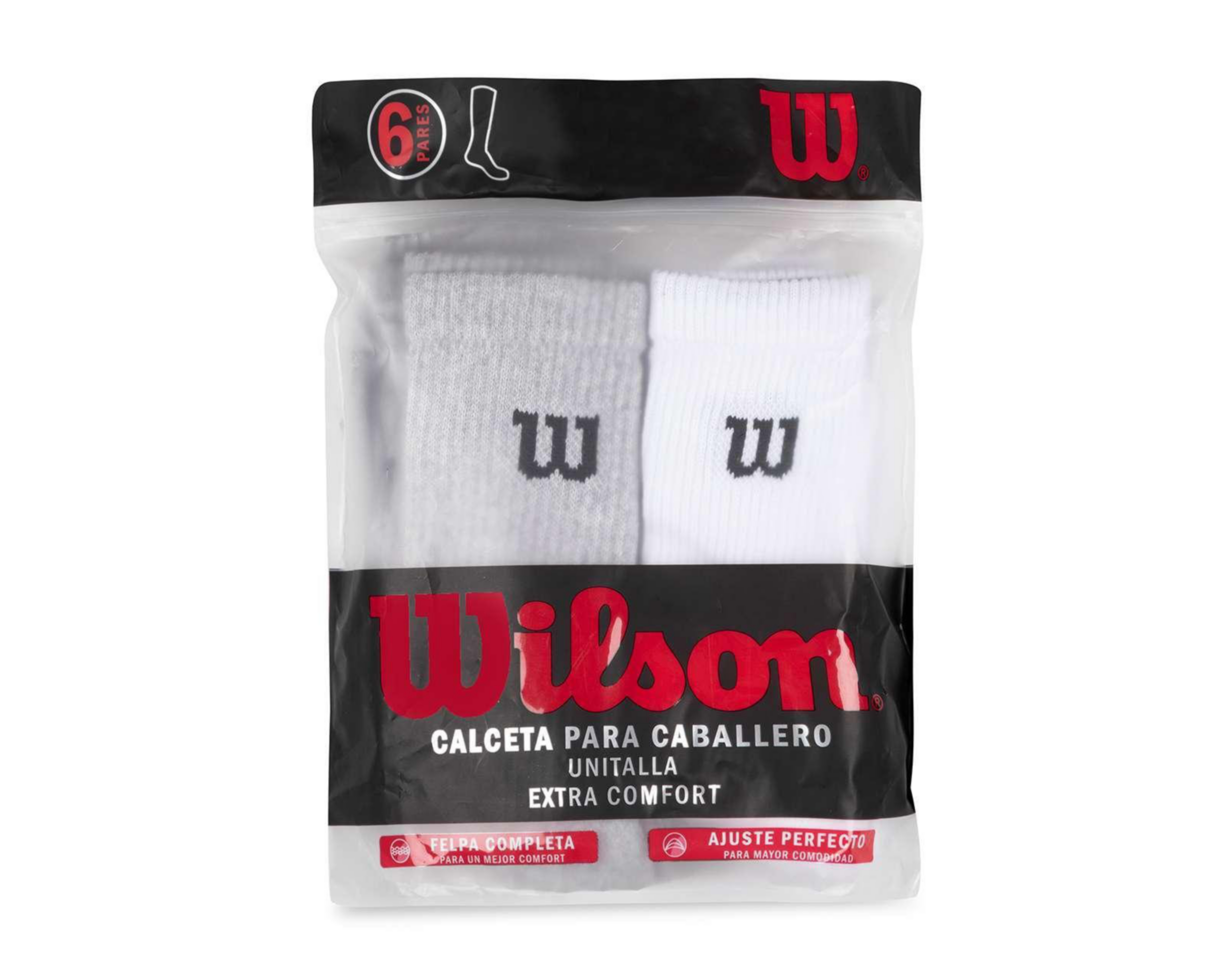 Foto 4 pulgar | Calcetas Deportivas Largas Wilson para Hombre 6 Pares