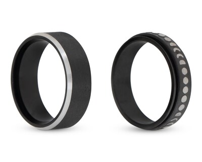Foto 2 | Anillos Thinner Negros 2 Piezas