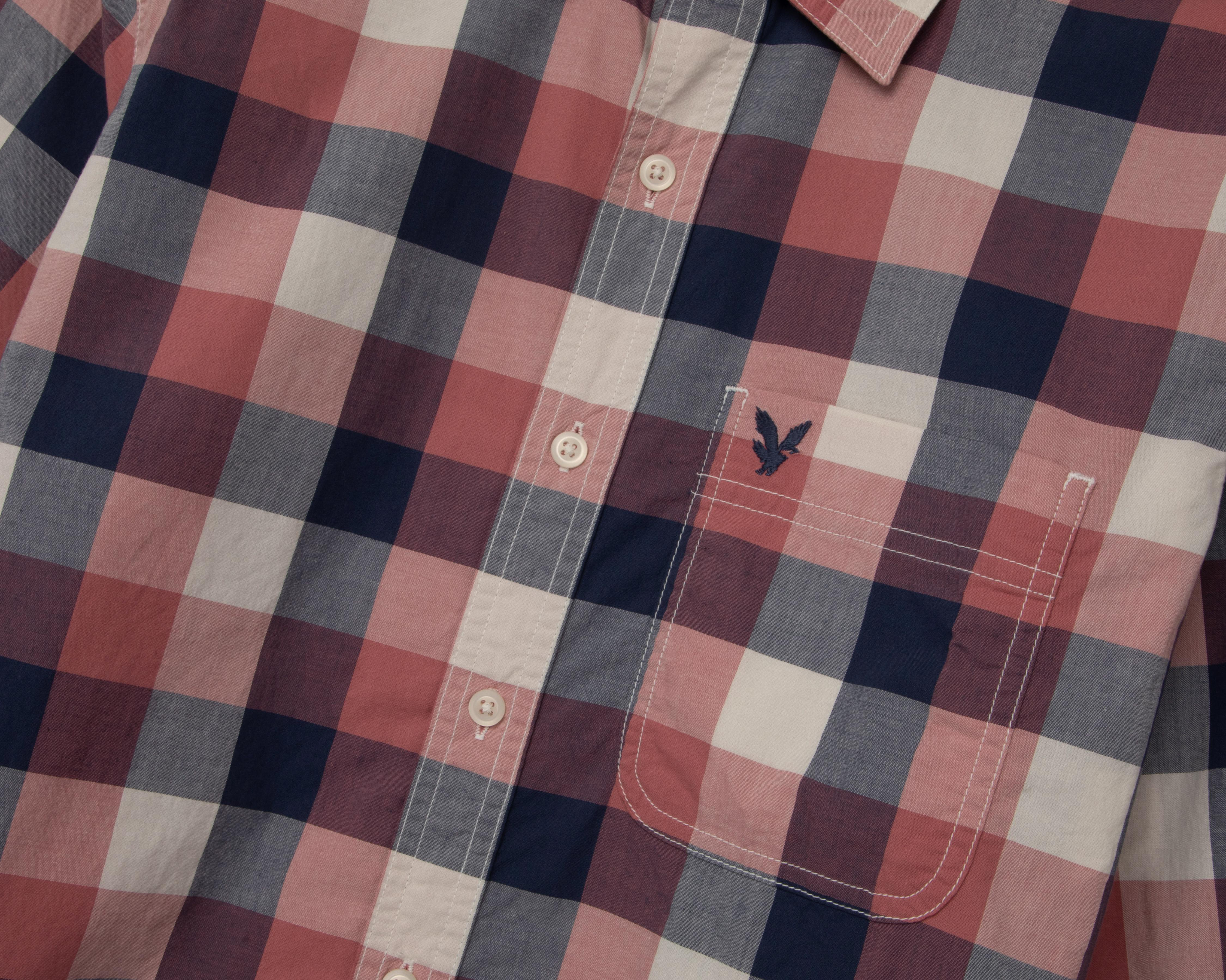 Foto 4 pulgar | Camisa Casual de Algodón American Eagle Slim Fit a Cuadros