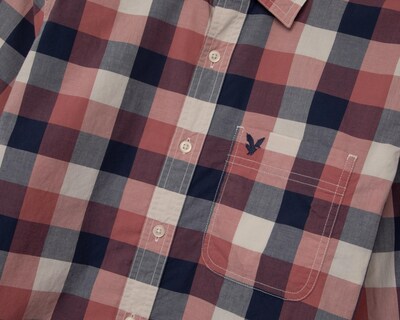 Foto 3 | Camisa Casual de Algodón American Eagle Slim Fit a Cuadros