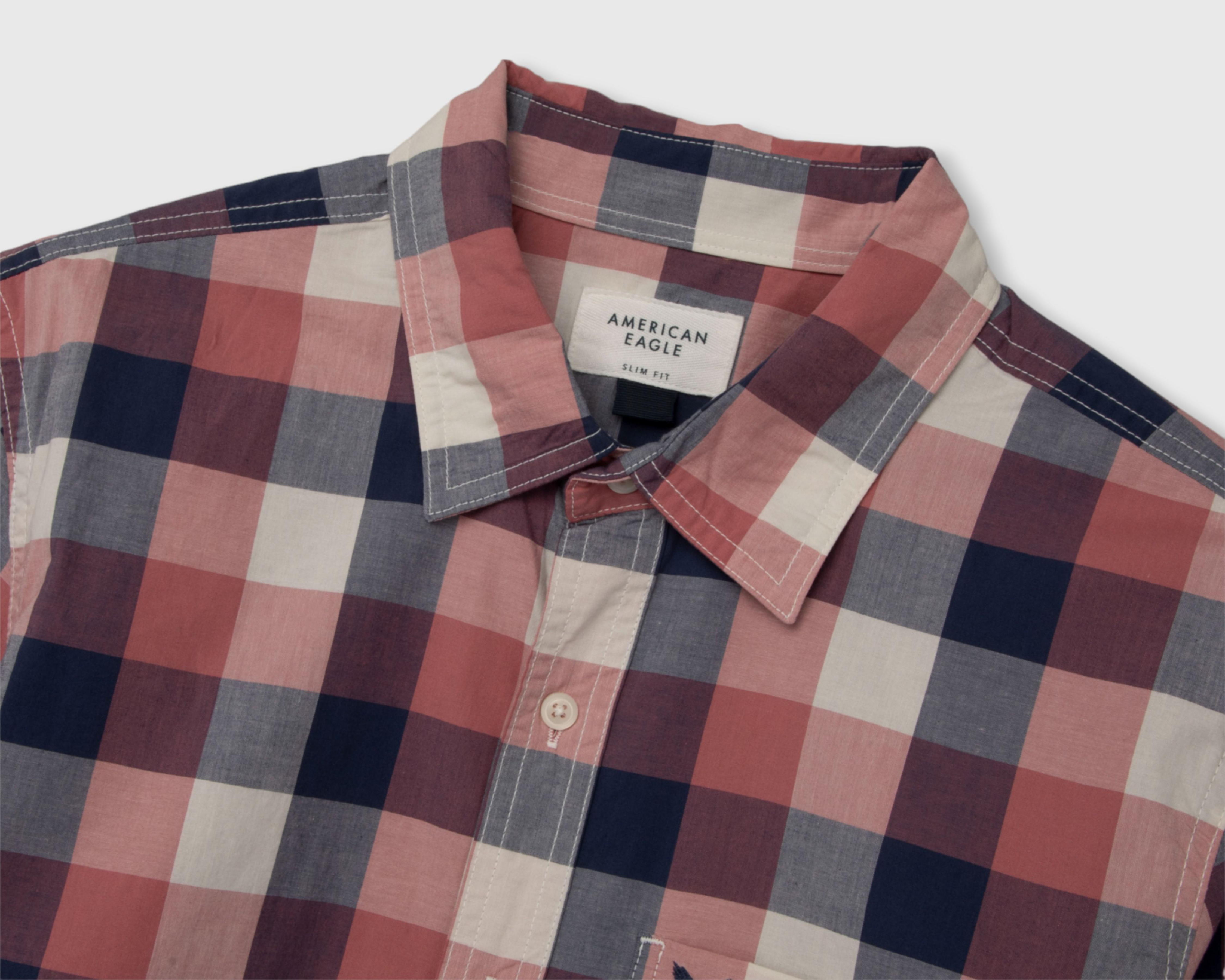 Foto 5 pulgar | Camisa Casual de Algodón American Eagle Slim Fit a Cuadros