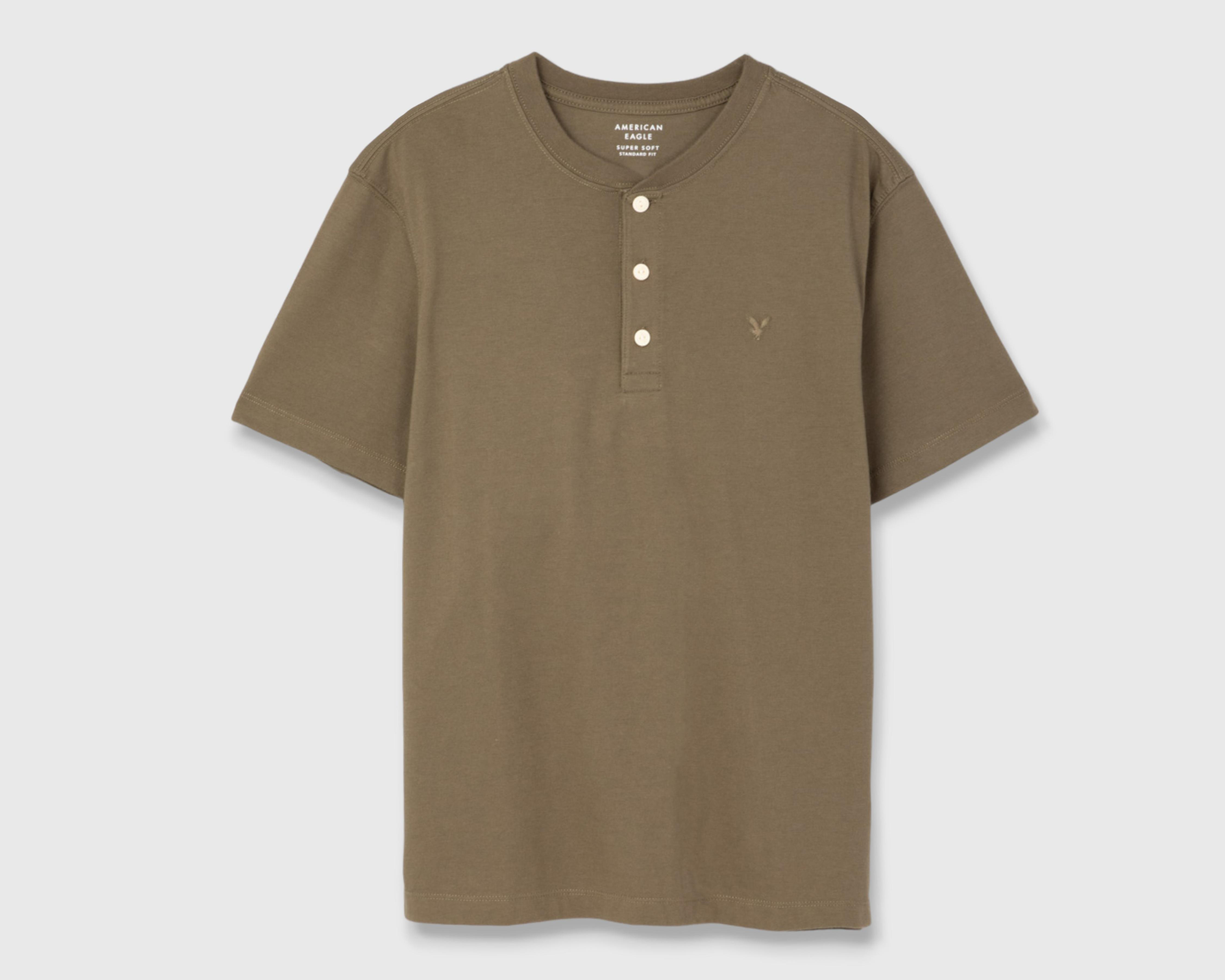 Playera American Eagle Cuello Henley $280