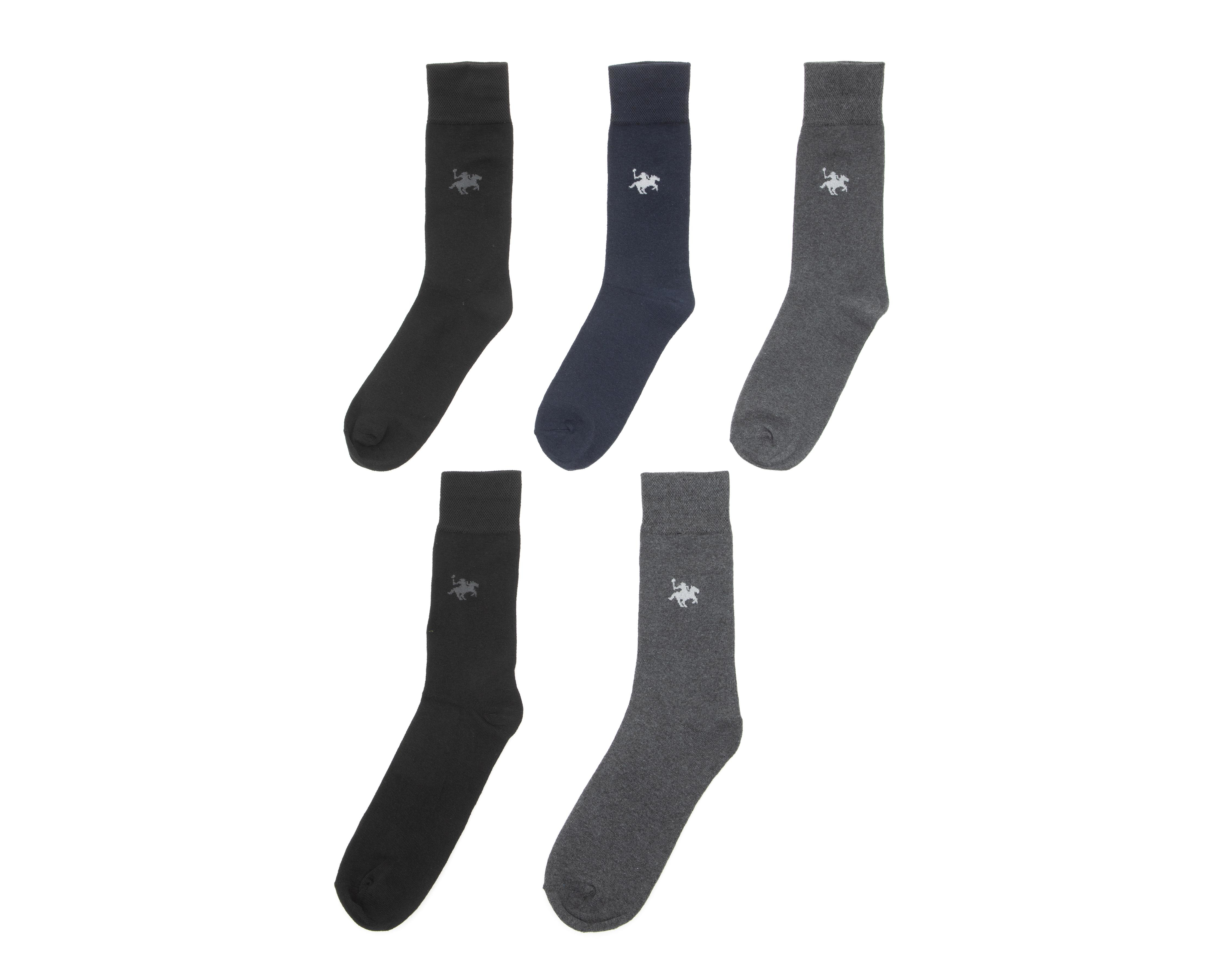 Foto 2 pulgar | Calcetas de Vestir Largas York Team Polo Club para Hombre 5 Pares