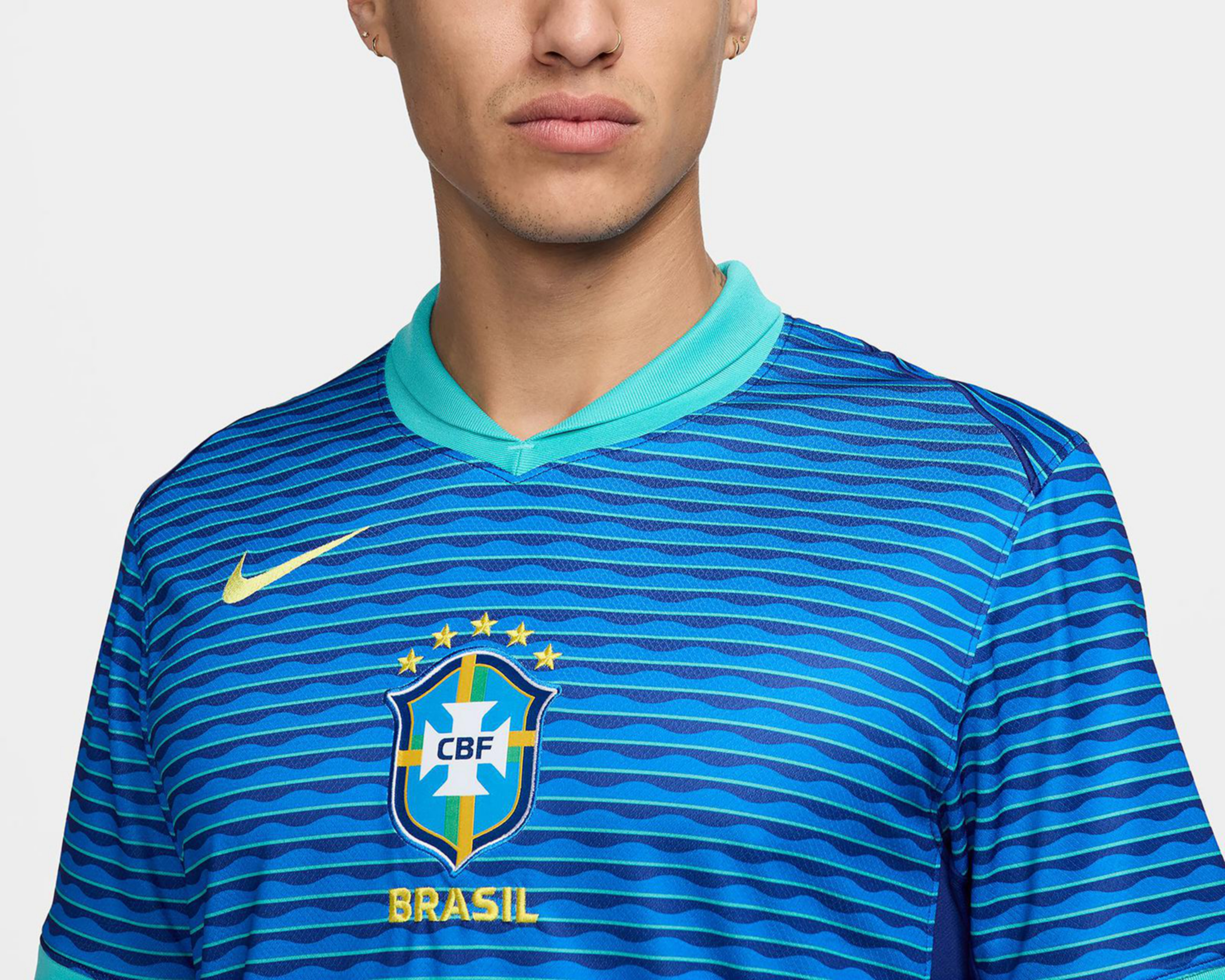 Foto 4 pulgar | Jersey Nike Brasil Visitante 2024 Stadium para Hombre