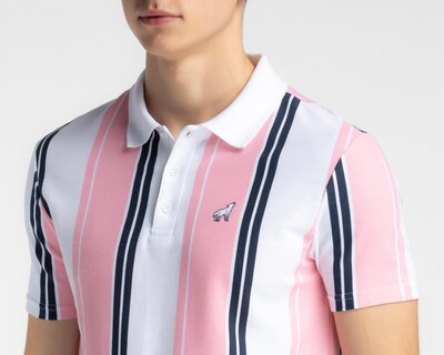 Foto 4 | Playera Polo Refill Rosa y Blanco para Hombre
