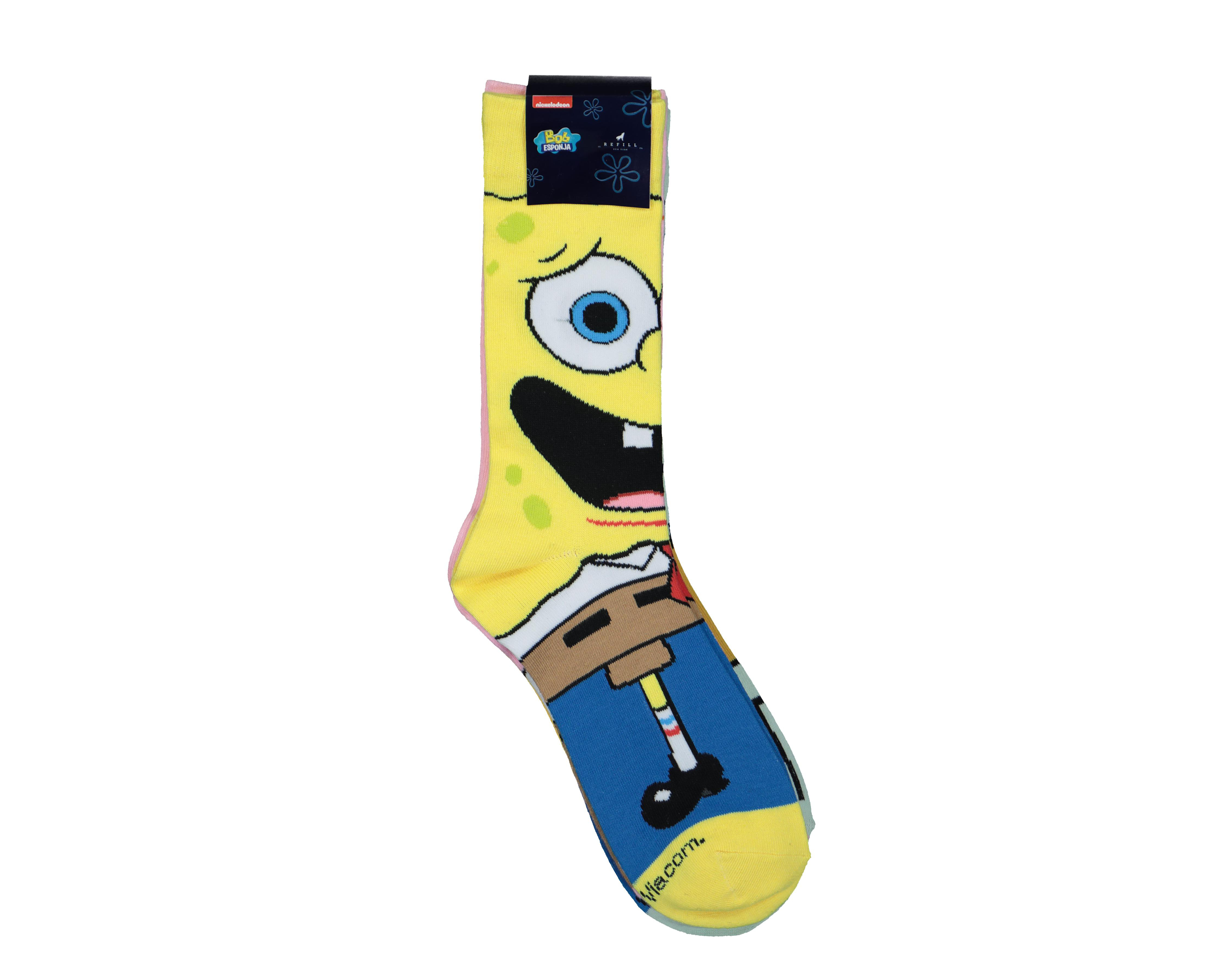 Foto 4 pulgar | Calcetas Largas Bob Esponja para Hombre 3 Pares