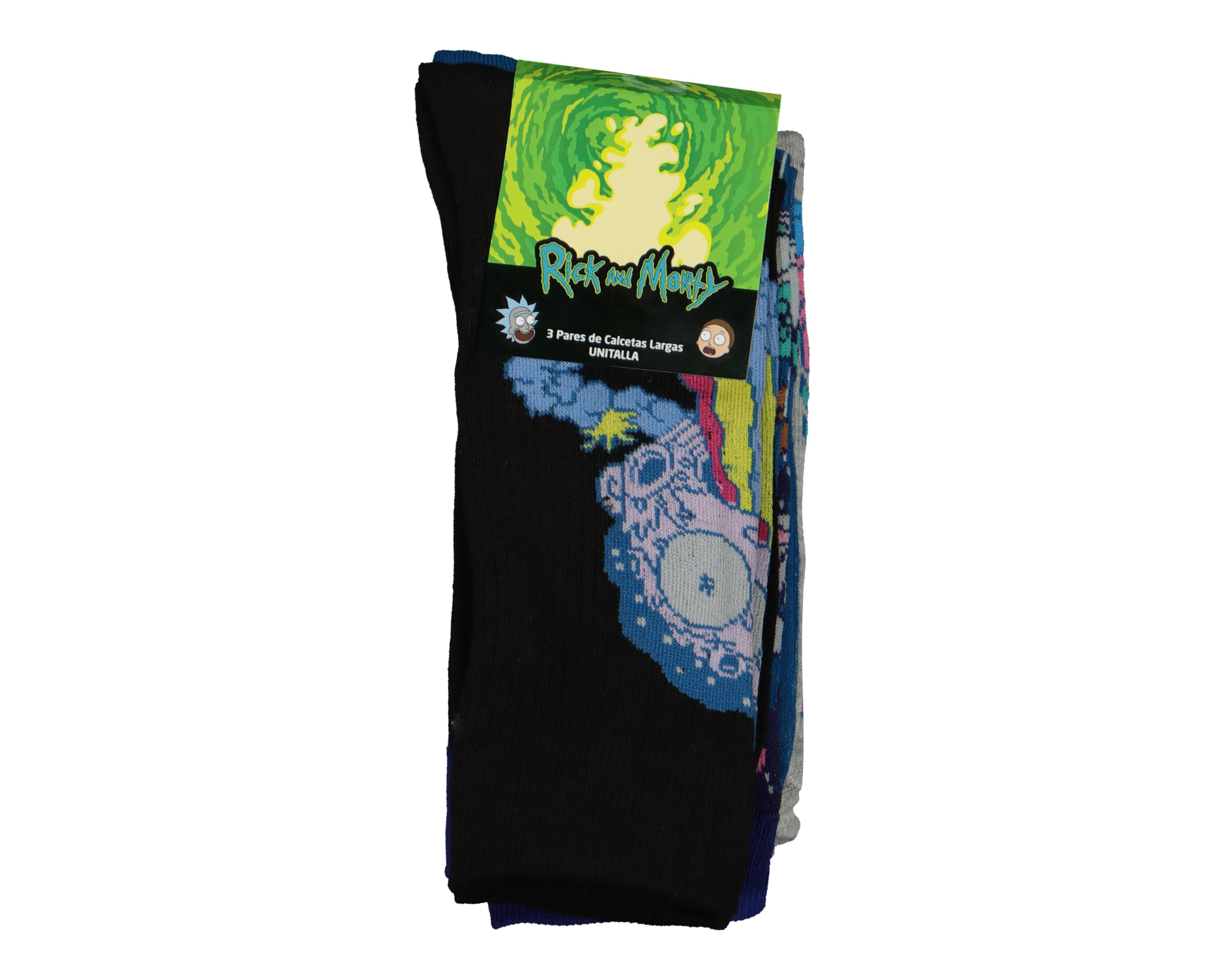 Foto 3 | Calcetas Largas Rick & Morty Estampadas para Hombre 3 Pares