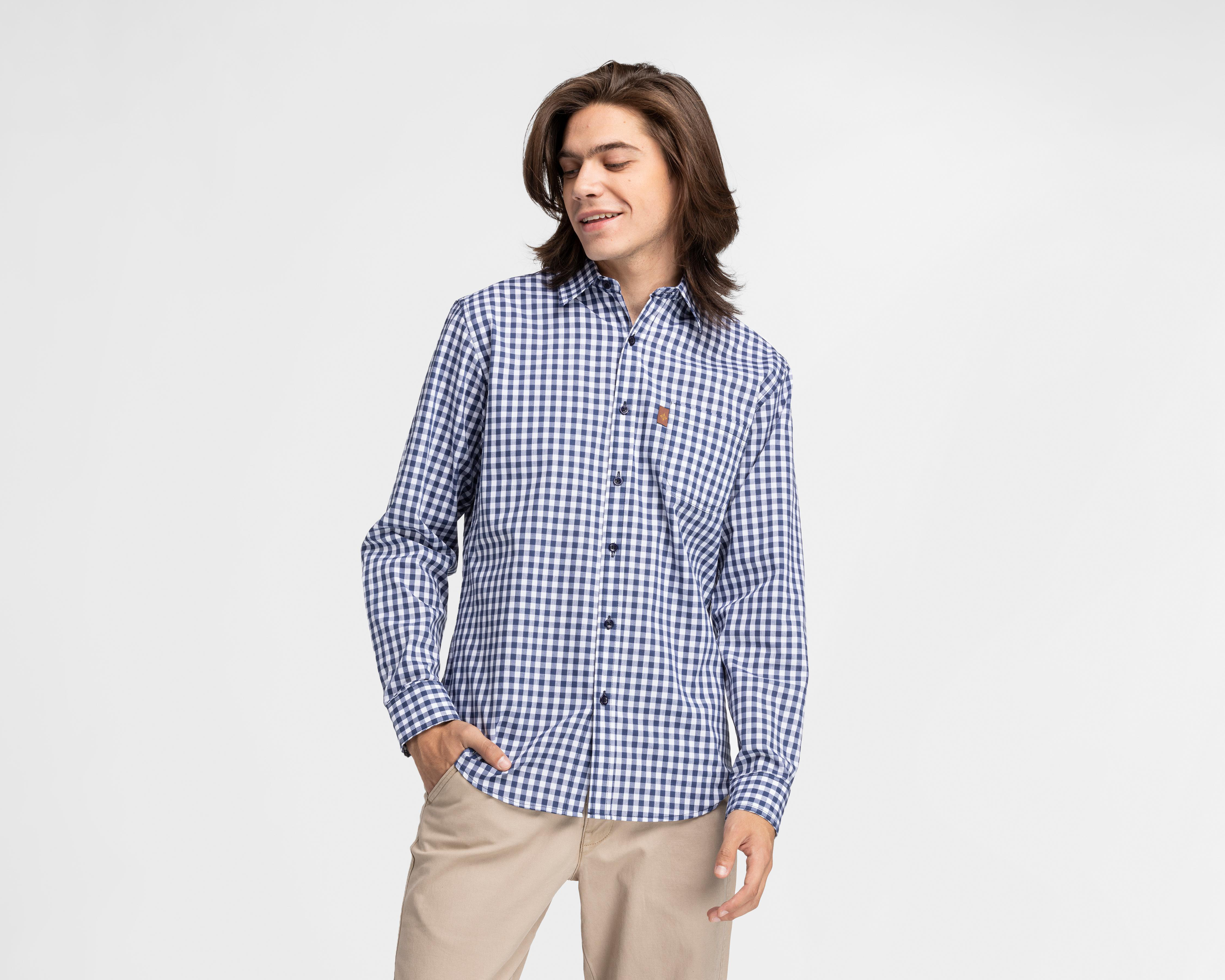 Foto 2 pulgar | Camisa Casual Porto Sur Classic Fit a Cuadros