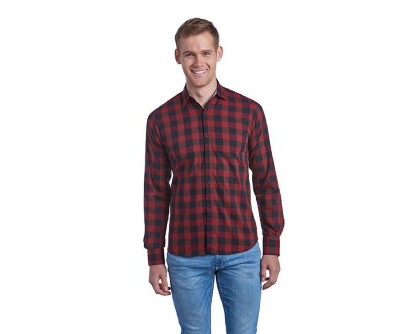 camisa de cuadros roja hombre