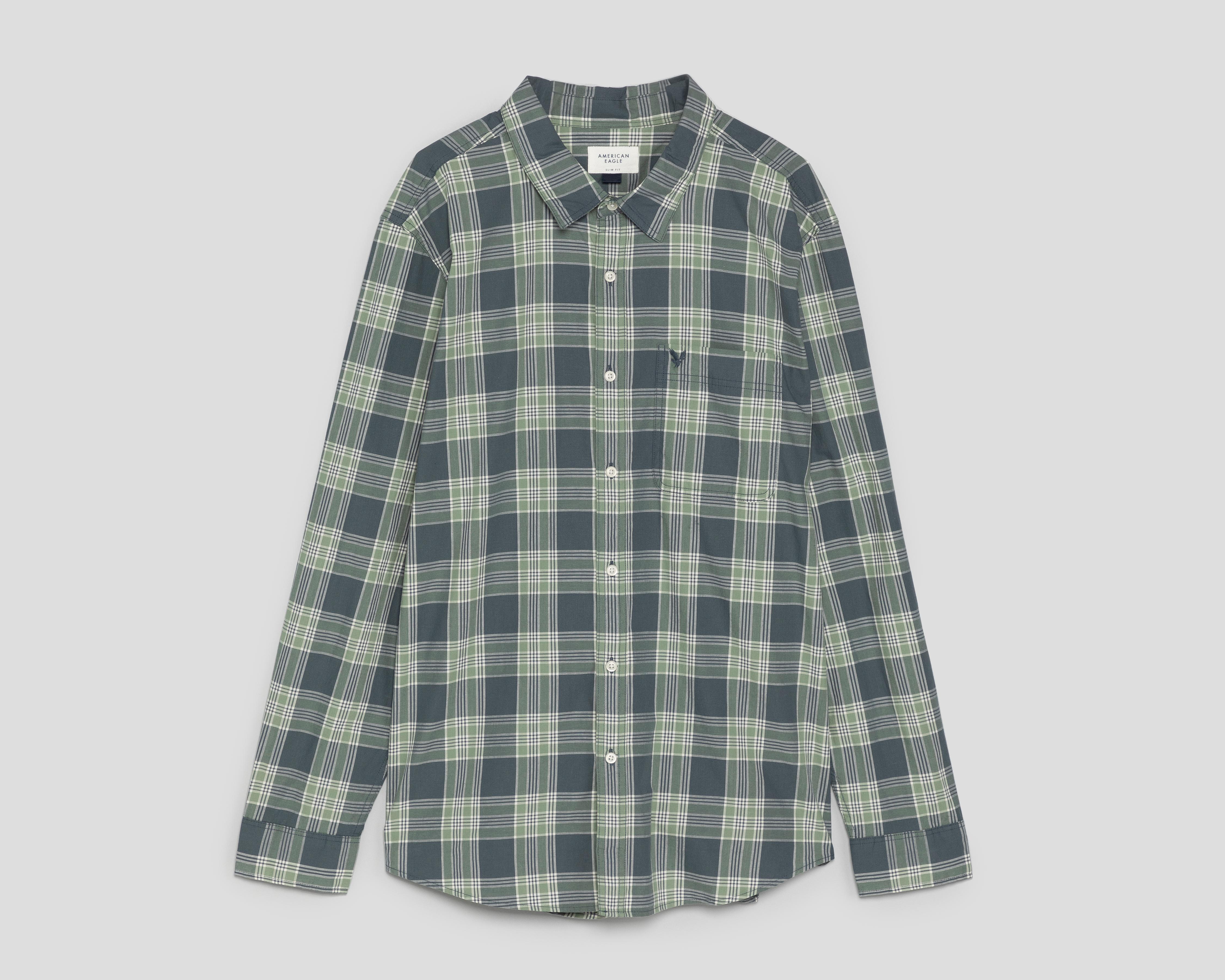 Camisa Casual American Eagle Slim Fit a Cuadros $699