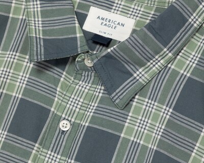 Foto 4 | Camisa Casual American Eagle Slim Fit a Cuadros