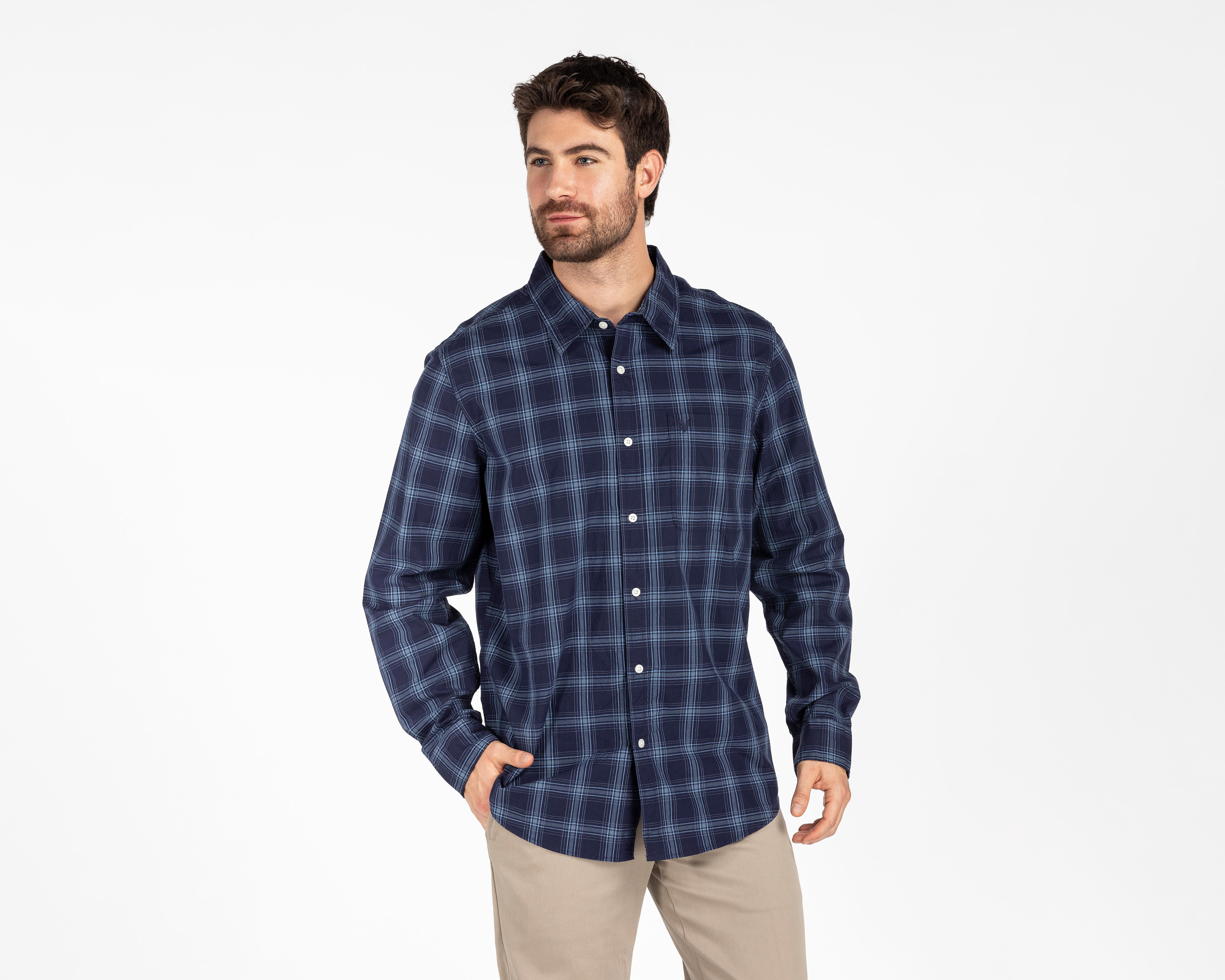 Camisa Casual American Eagle Slim Fit a Cuadros $699