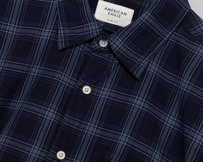 Foto 3 | Camisa Casual American Eagle Slim Fit a Cuadros