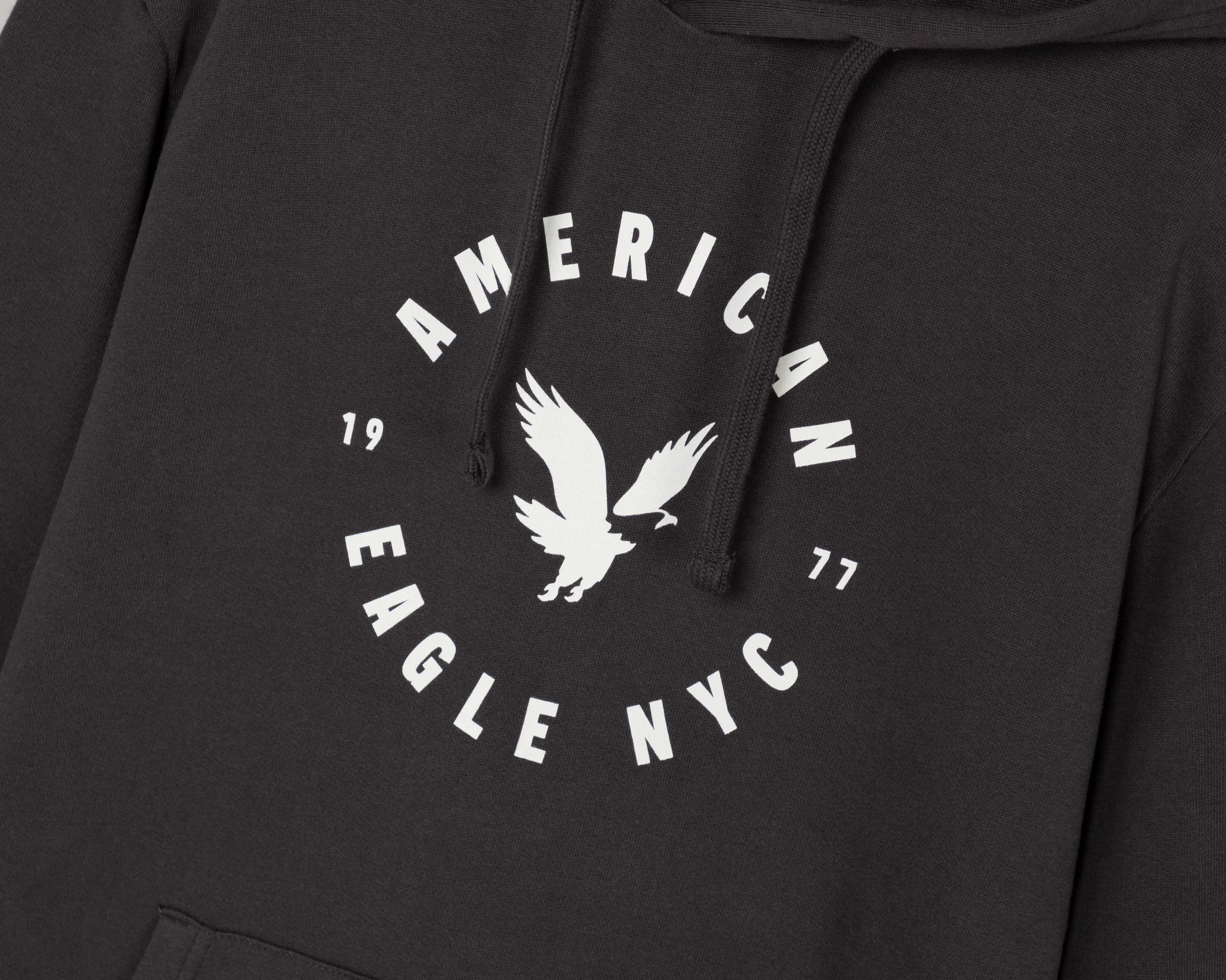 Foto 4 pulgar | Sudadera American Eagle Negra con Capucha