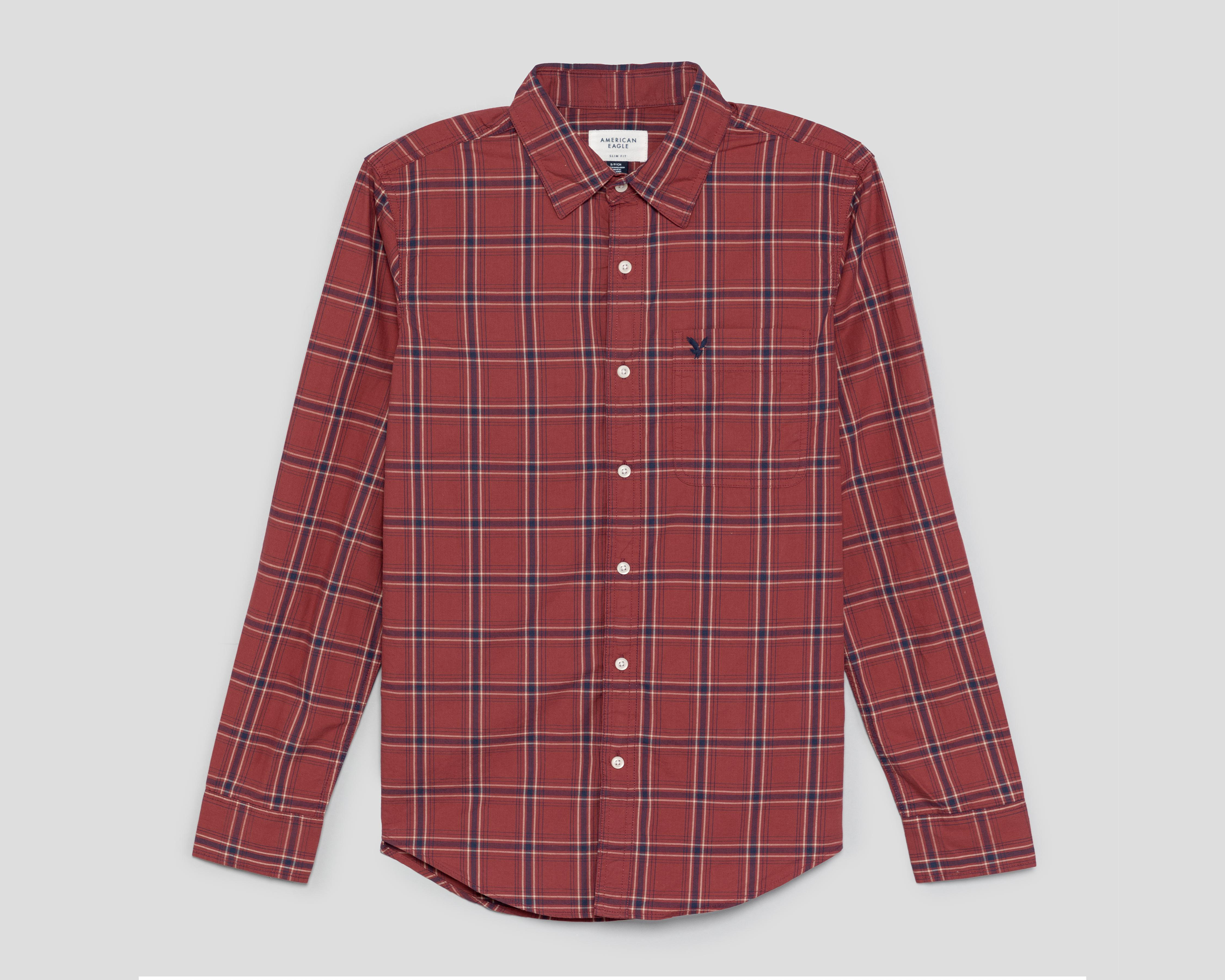 Camisa de Algodón American Eagle Regular Fit a Cuadros