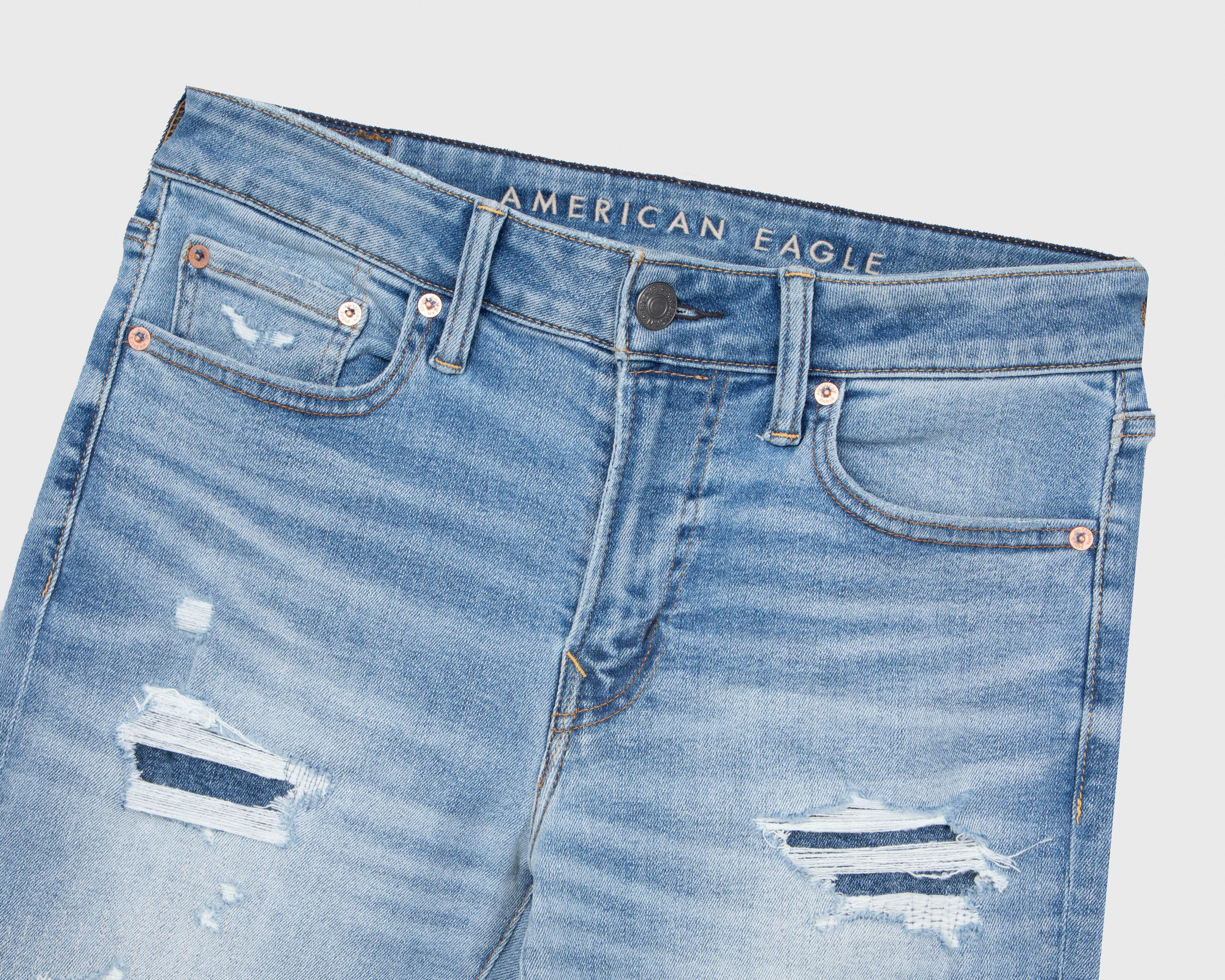 Foto 4 pulgar | Jeans Slim American Eagle Light Destroy Glueback Mending para Hombre