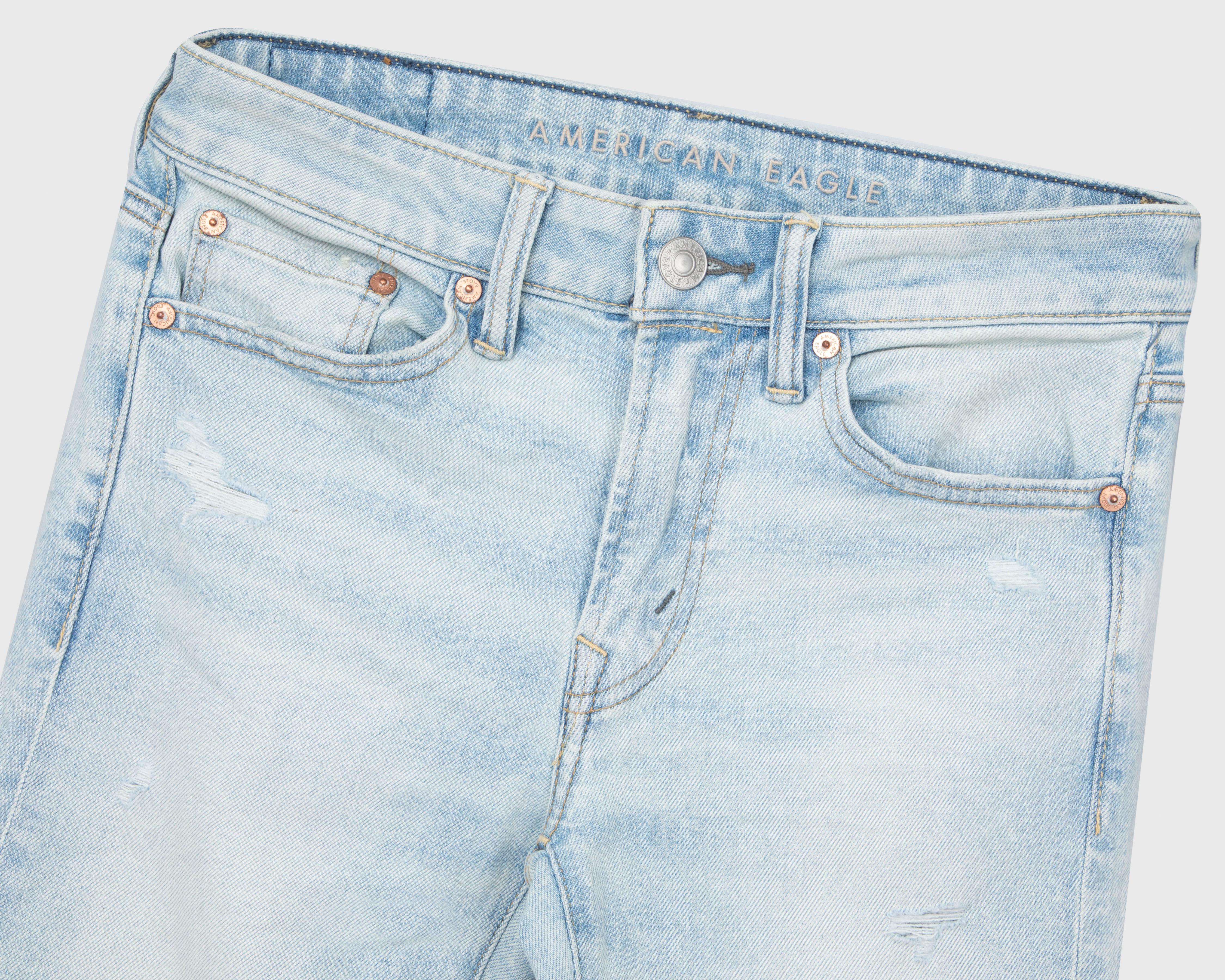 Foto 4 pulgar | Jeans Skinny Fit American Eagle Light Destroy para Hombre