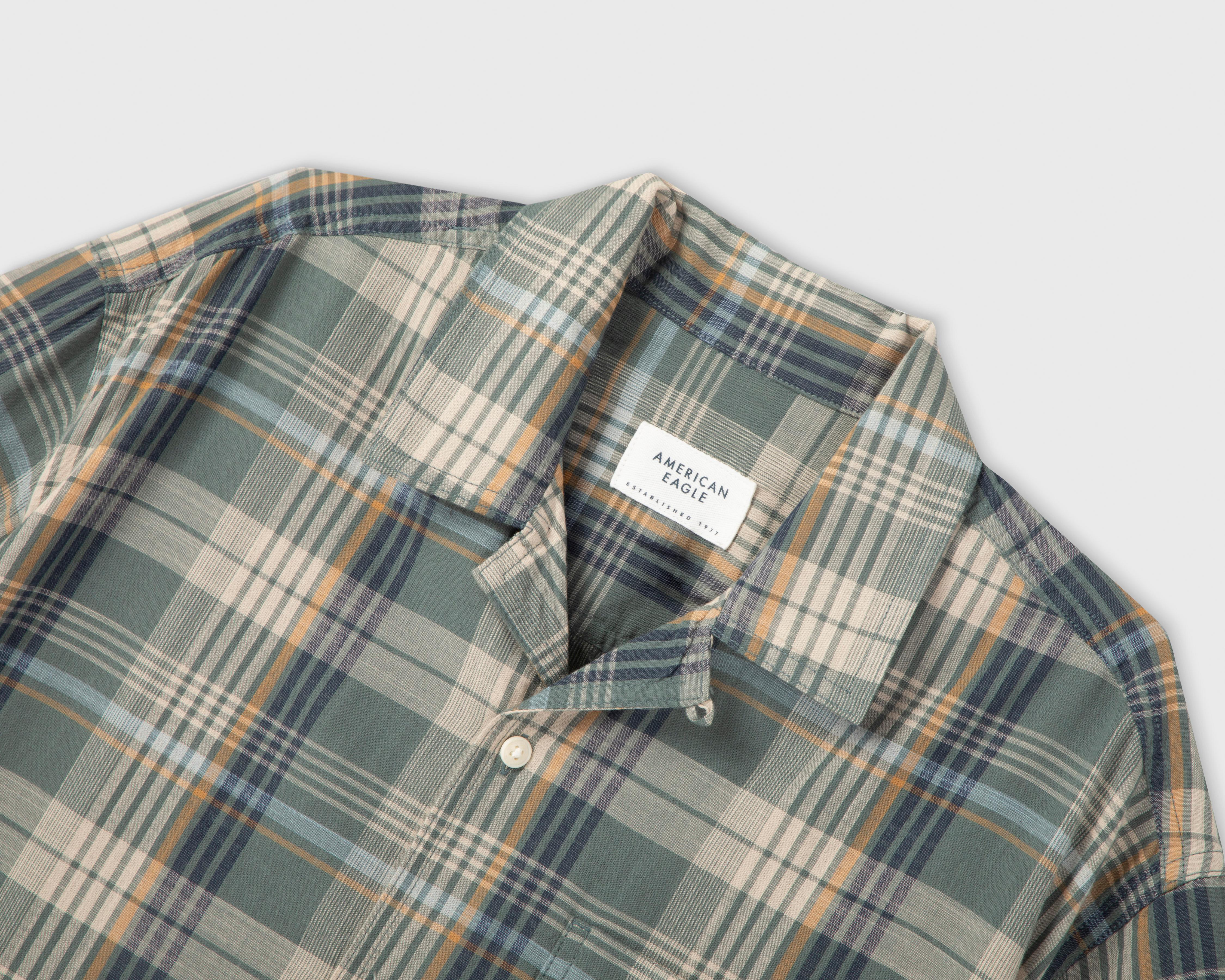 Foto 6 | Camisa Casual de Algodón American Eagle Oversize a Cuadros