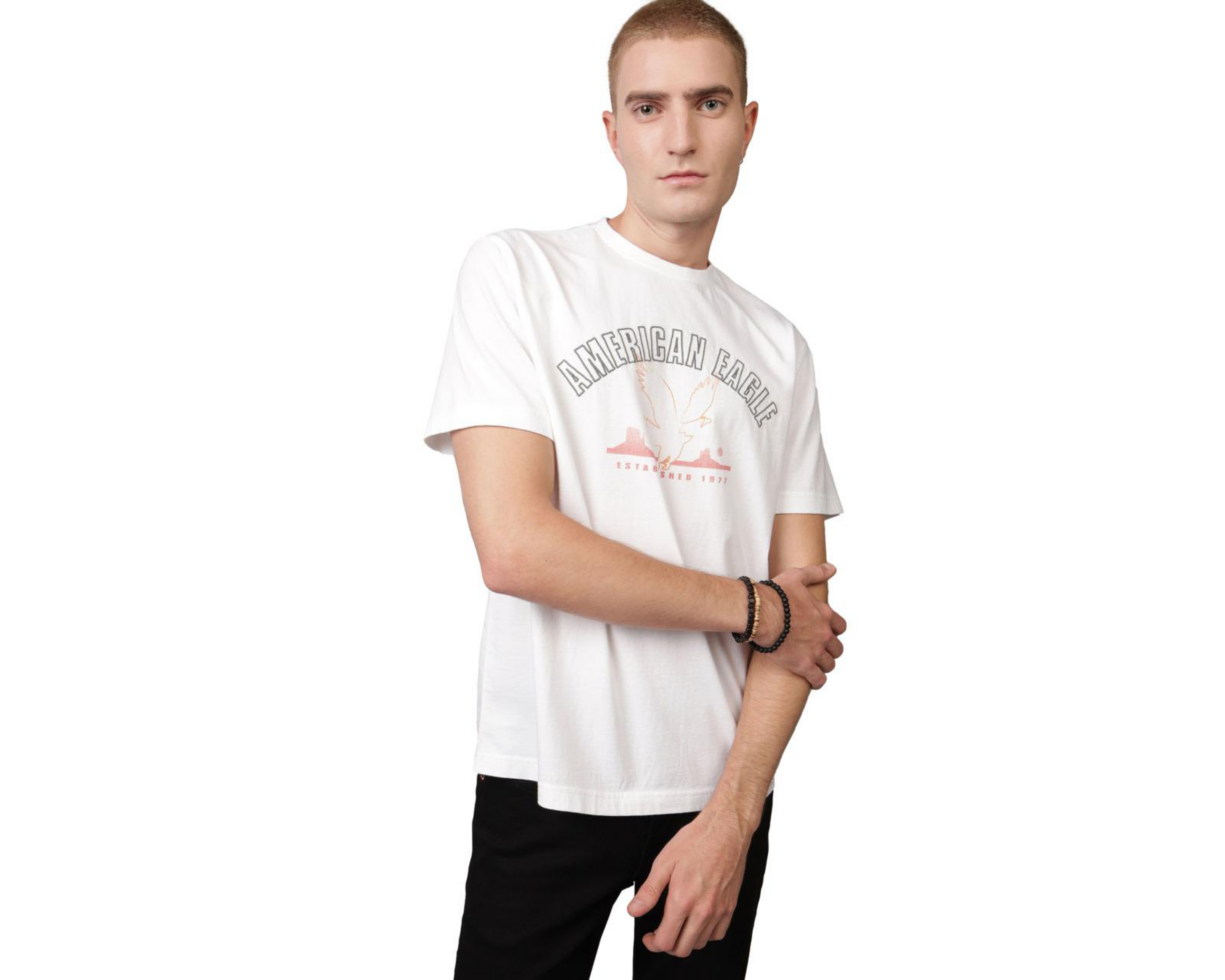 Foto 2 pulgar | Playera American Eagle Cuello Redondo