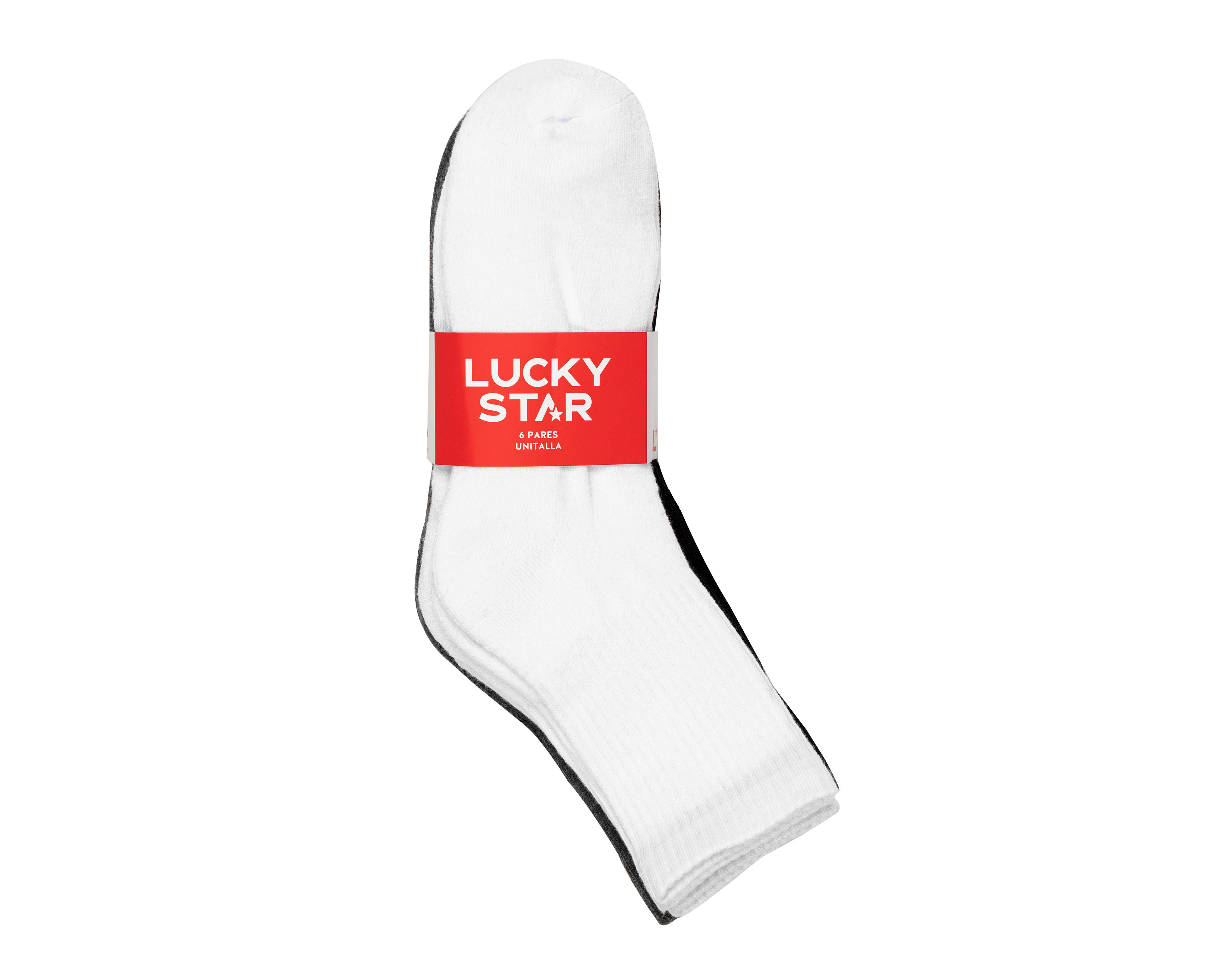 Foto 4 pulgar | Calcetas Deportivas Lucky Star para Hombre 6 Pares