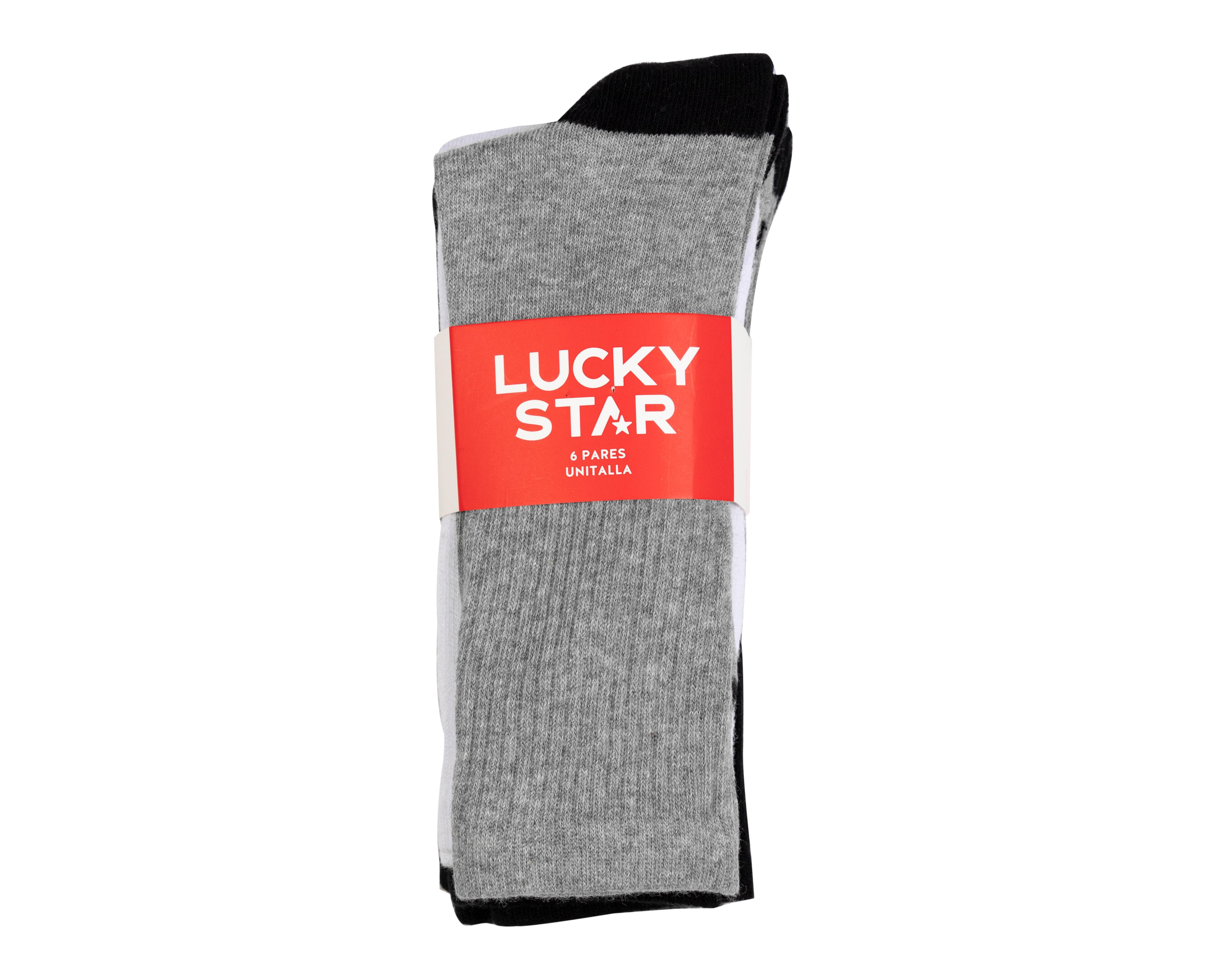 Foto 4 pulgar | Calcetas Largas Deportivas Lucky Star para Hombre 6 Pares