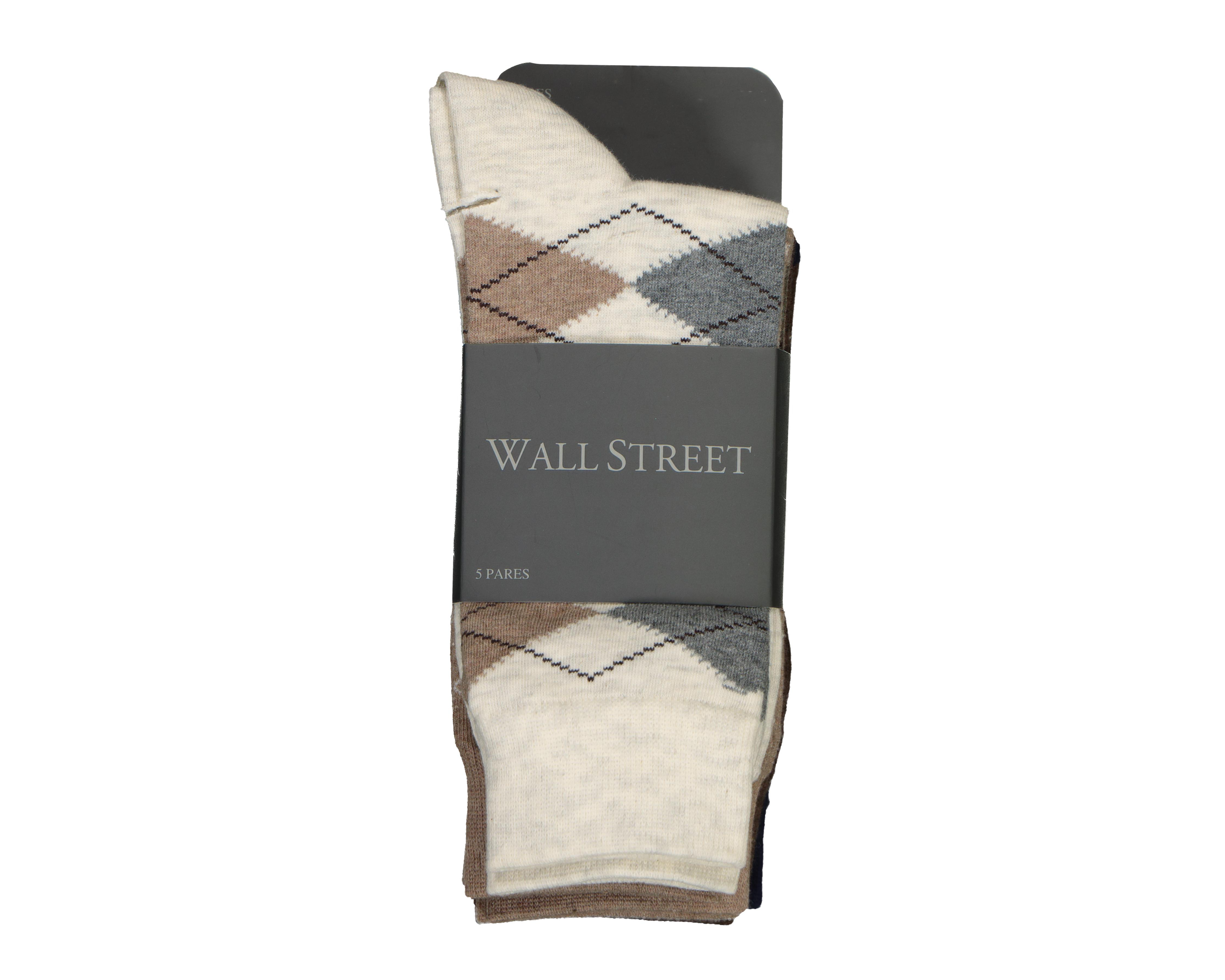 Foto 3 | Calcetas de Vestir Wall Street para Hombre 5 Pares