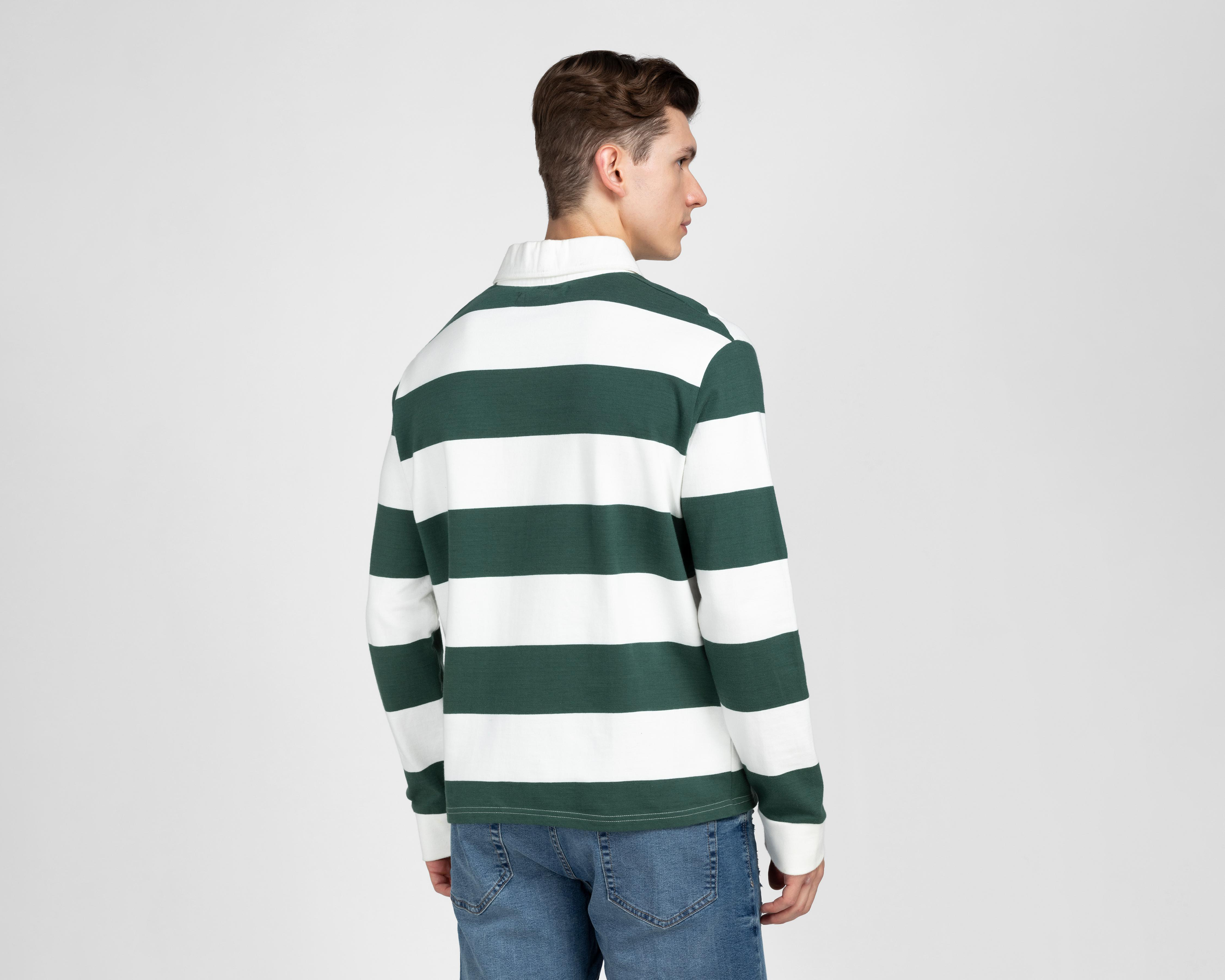 Foto 4 pulgar | Playera Polo Refill Manga Larga Rayada para Hombre