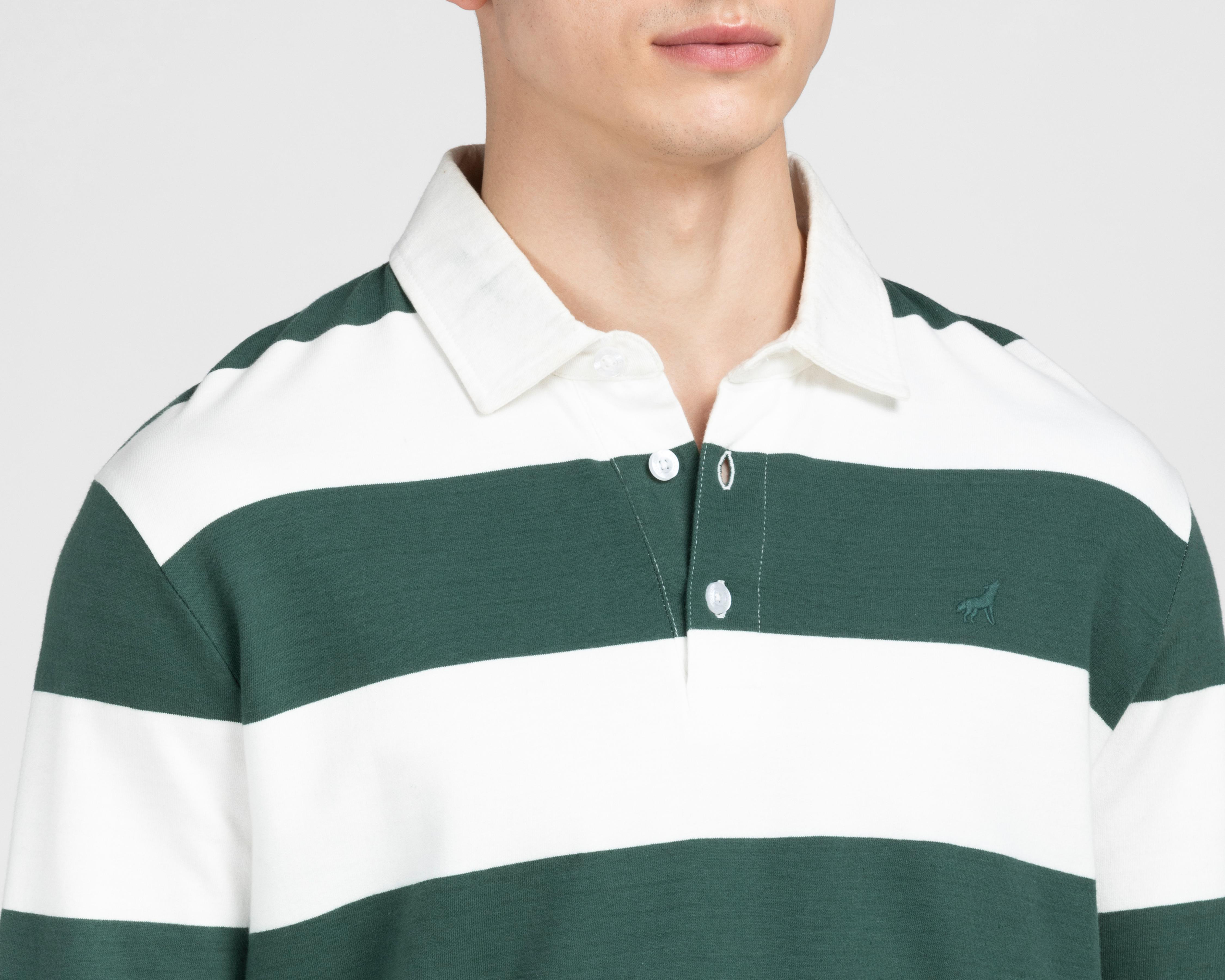 Foto 5 pulgar | Playera Polo Refill Manga Larga Rayada para Hombre