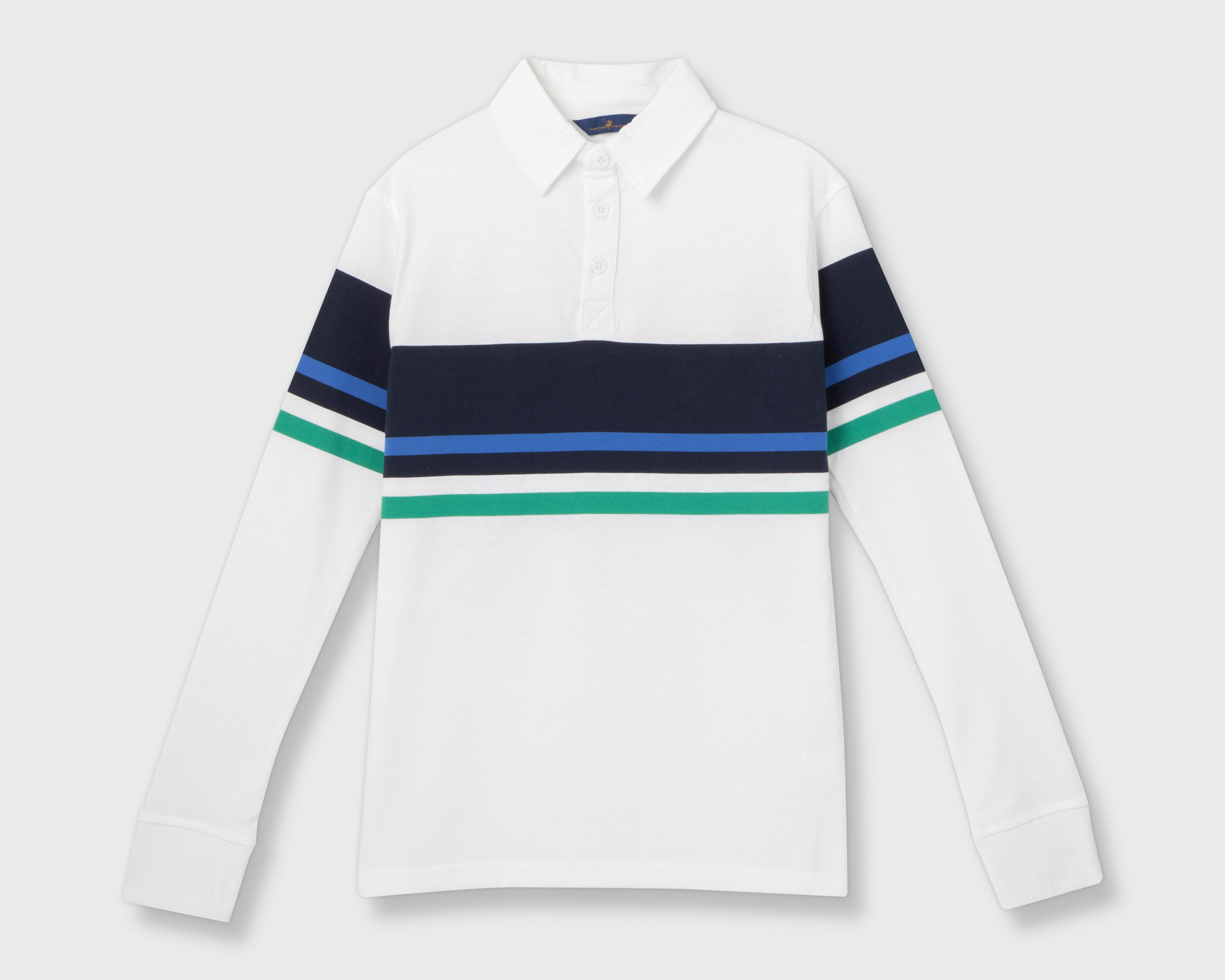 Playera Polo York Team Polo Club Manga Larga Blanca para Hombre $229
