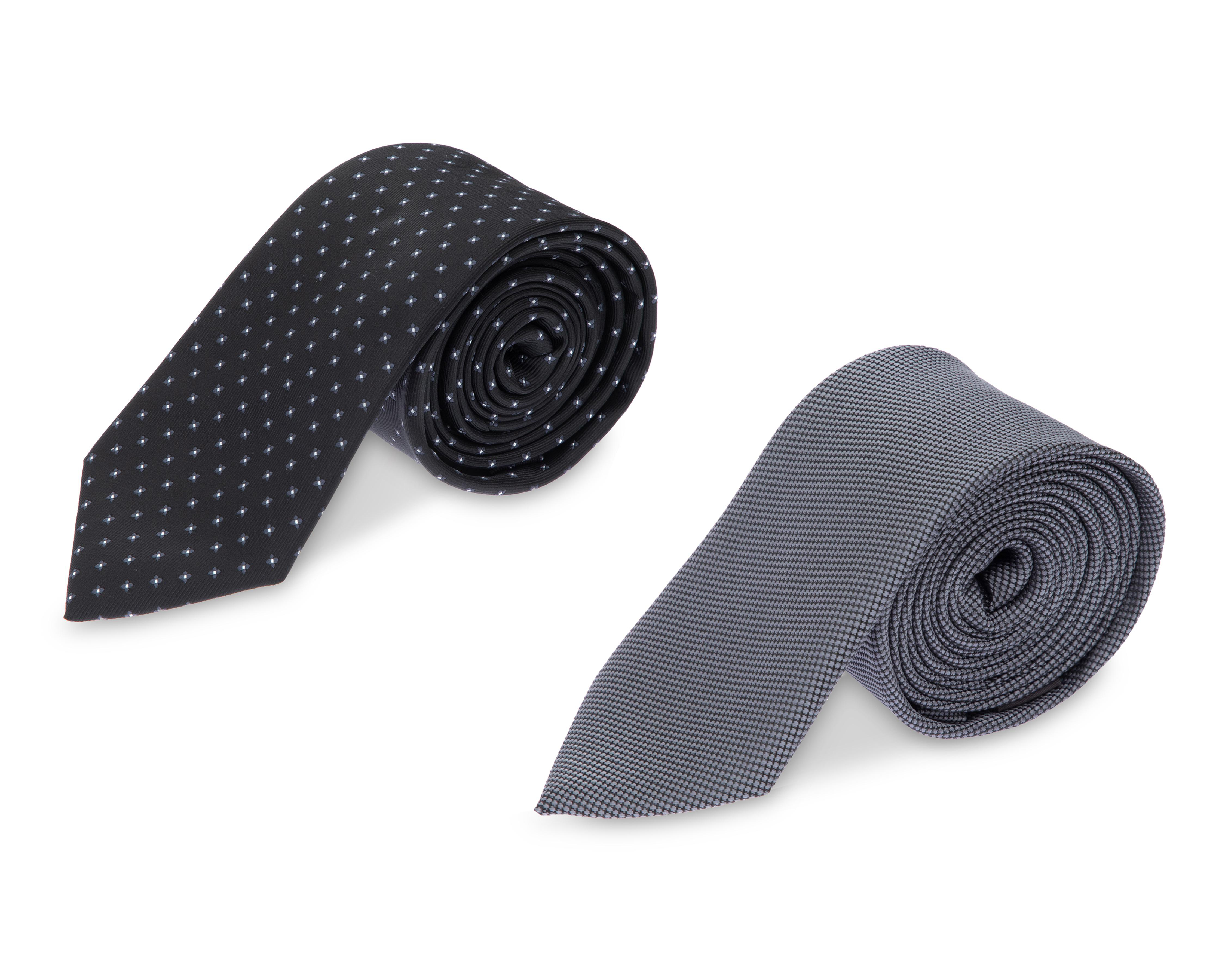 Foto 4 pulgar | Corbata Estampada Wall Street Gris 2 Piezas