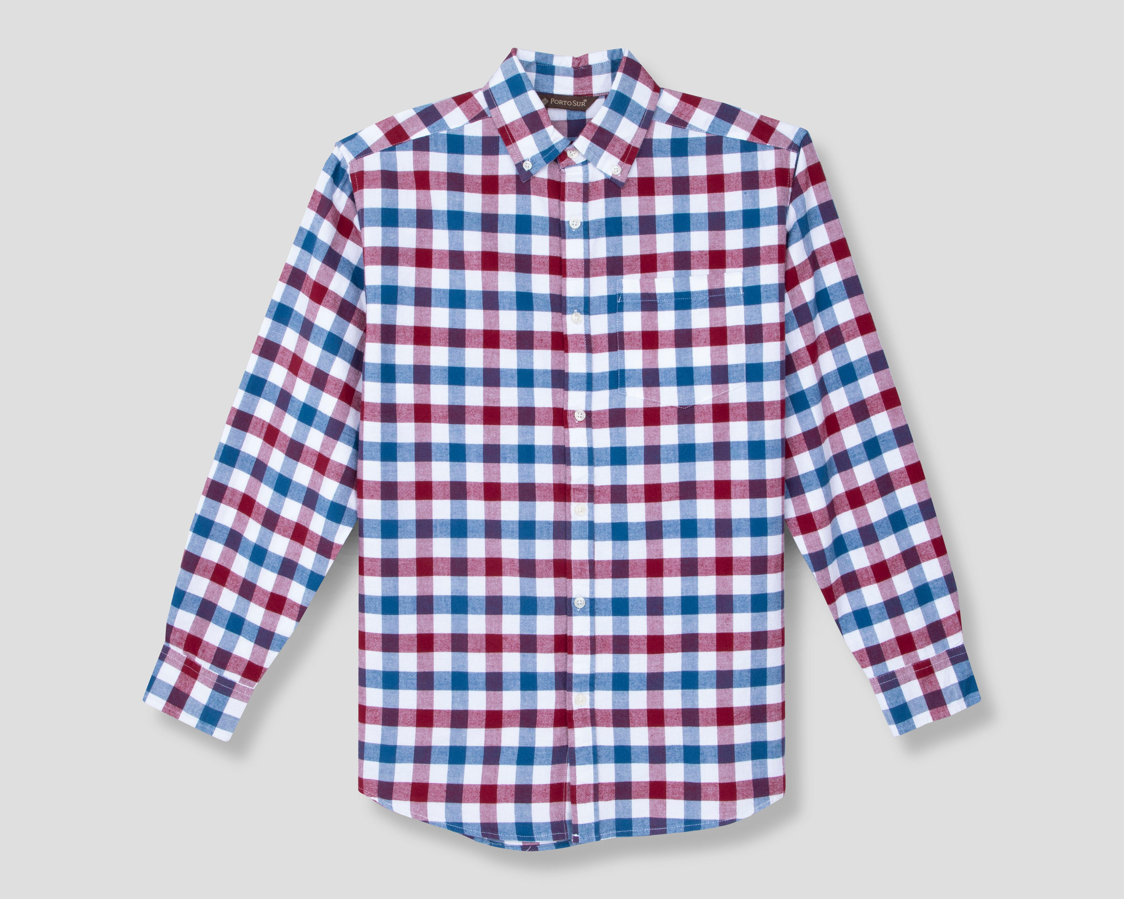 Camisa Casual de Algodón Porto Sur Regular a Cuadros