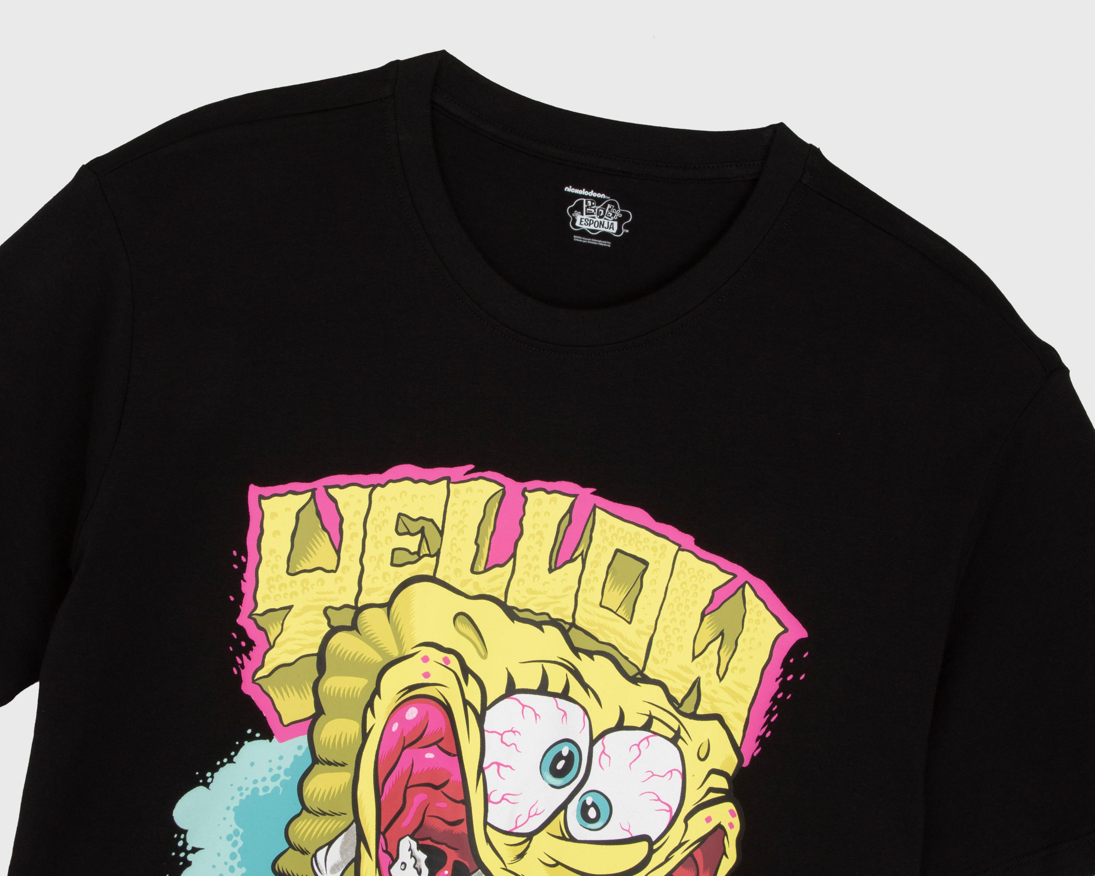 Foto 4 pulgar | Playera Bob Esponja Cuello Redondo