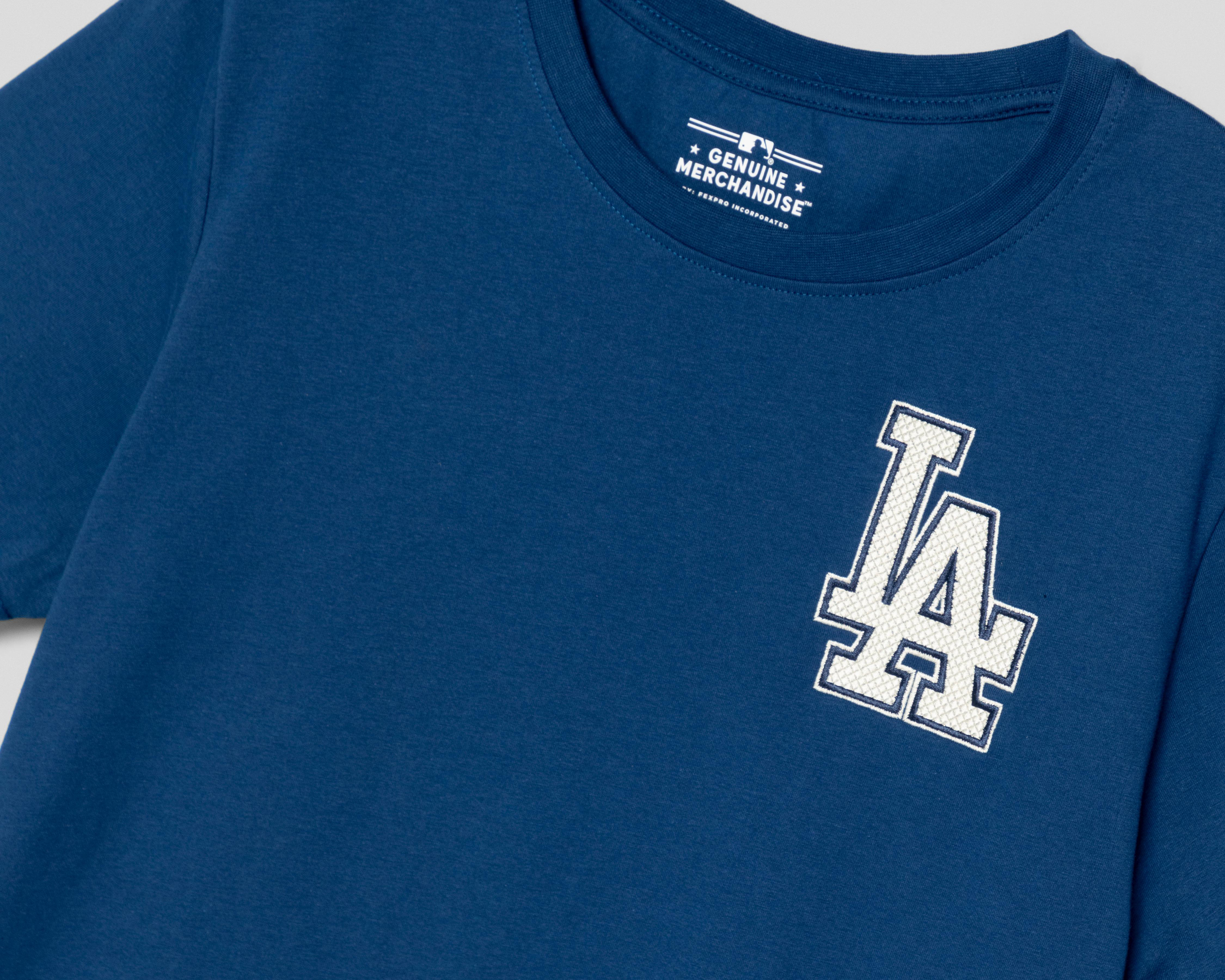 Foto 4 pulgar | Playera MLB Los Angeles Dodgers Cuello Redondo