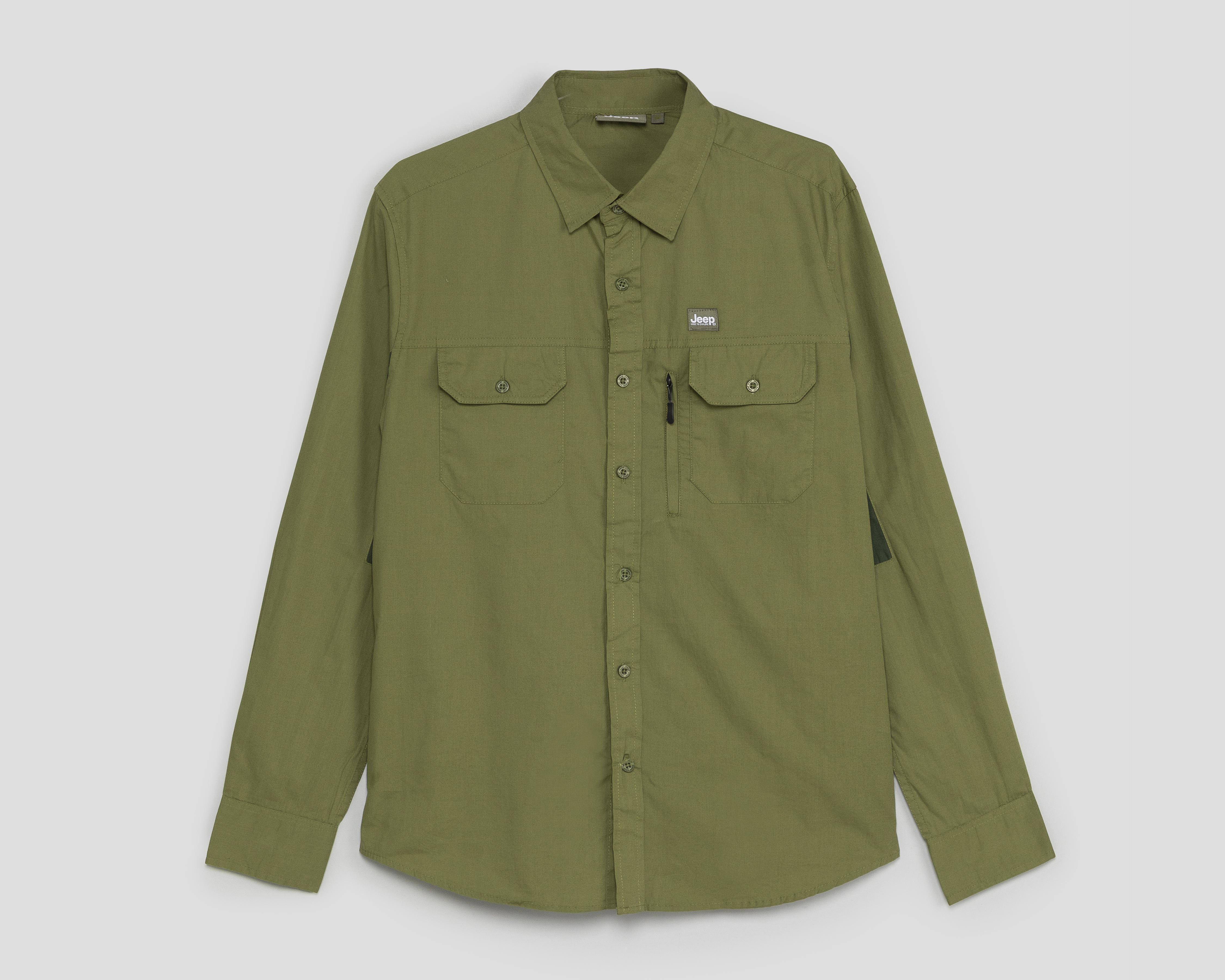 Camisa Casual de Algodón Jeep Regular Fit Verde