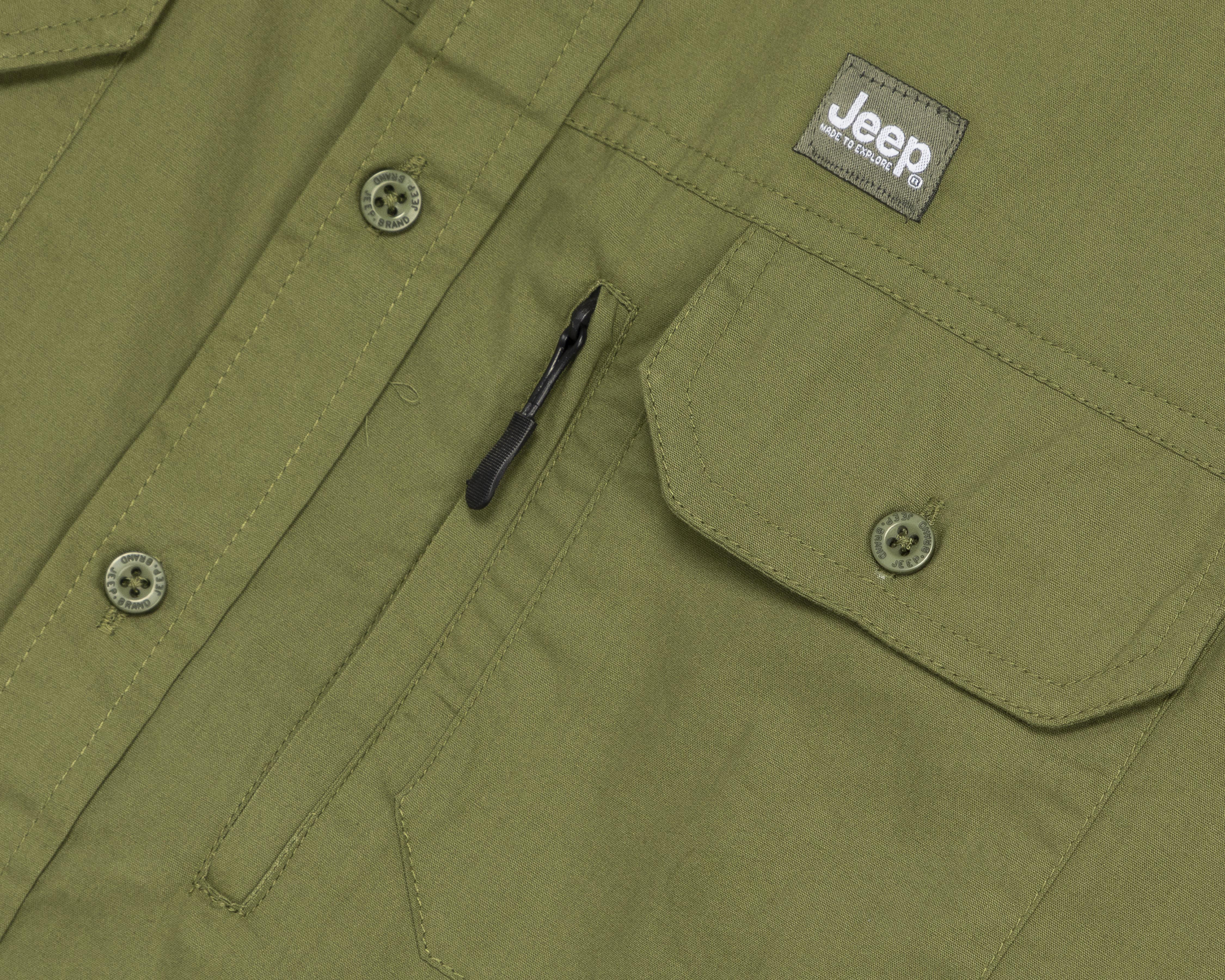 Foto 4 pulgar | Camisa Casual de Algodón Jeep Regular Fit Verde