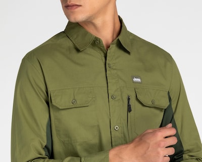 Foto 3 | Camisa Casual de Algodón Jeep Regular Fit Verde