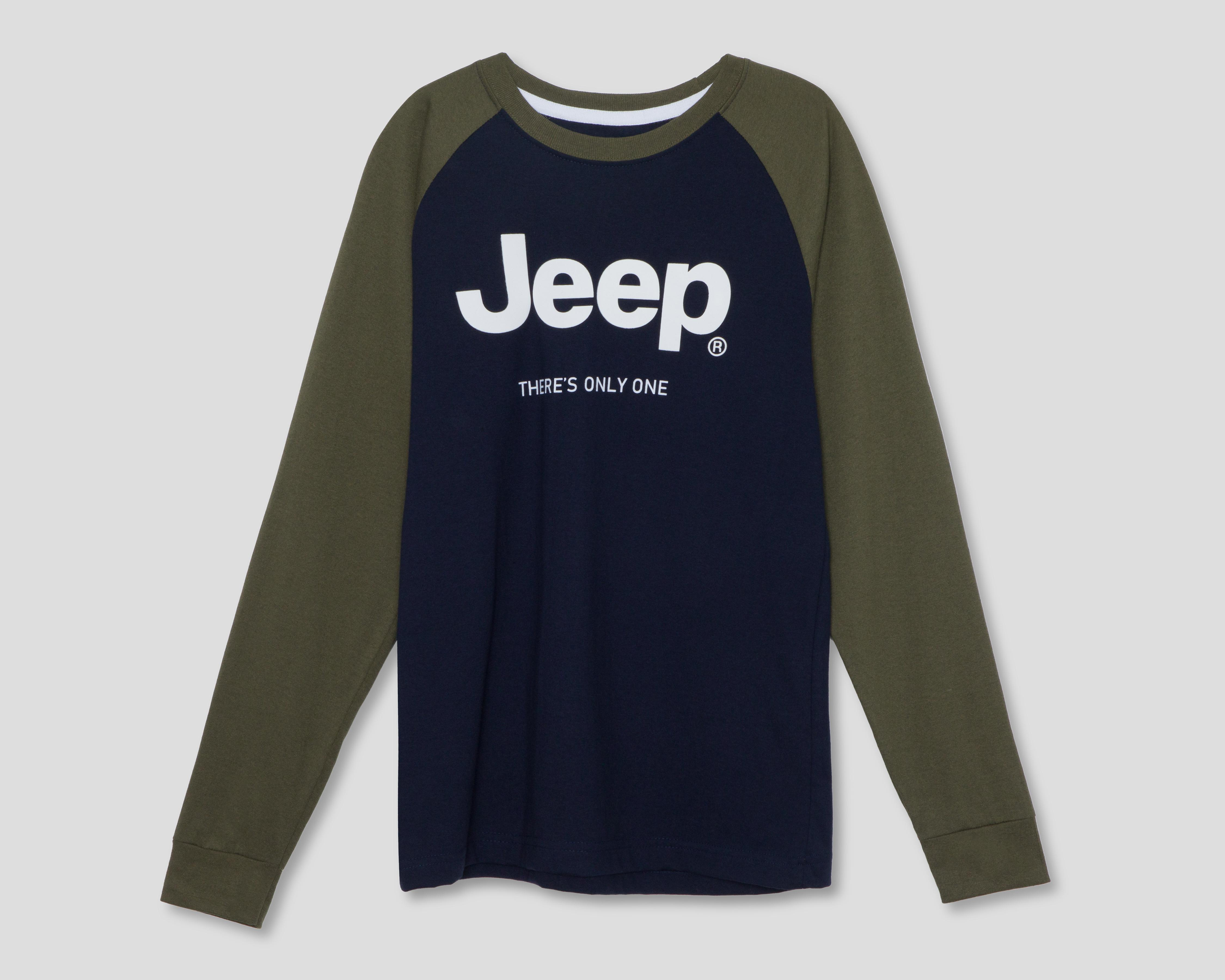 Foto 2 pulgar | Playera Cuello Redondo Jeep Azul Marino para Hombre